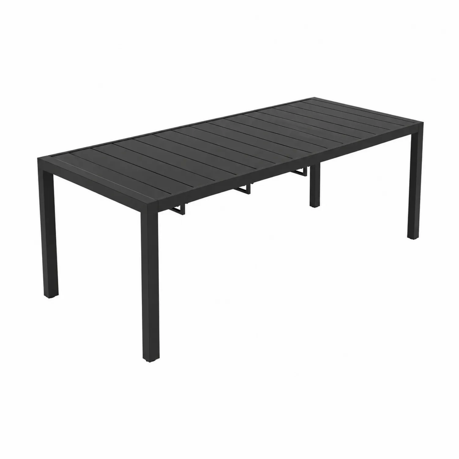 Tavolo rettangolare in alluminio nero da esterni 200x90x75 cm