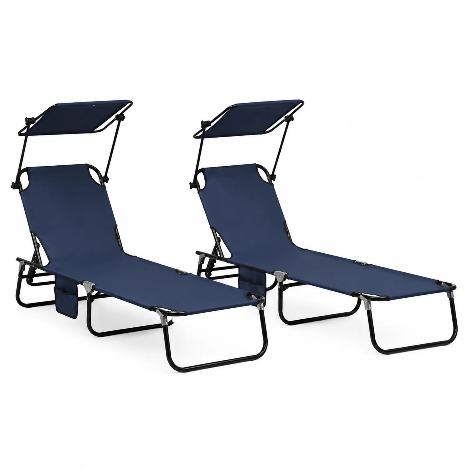 Set Lettini Prendisole in Tessuto e Metallo Blu