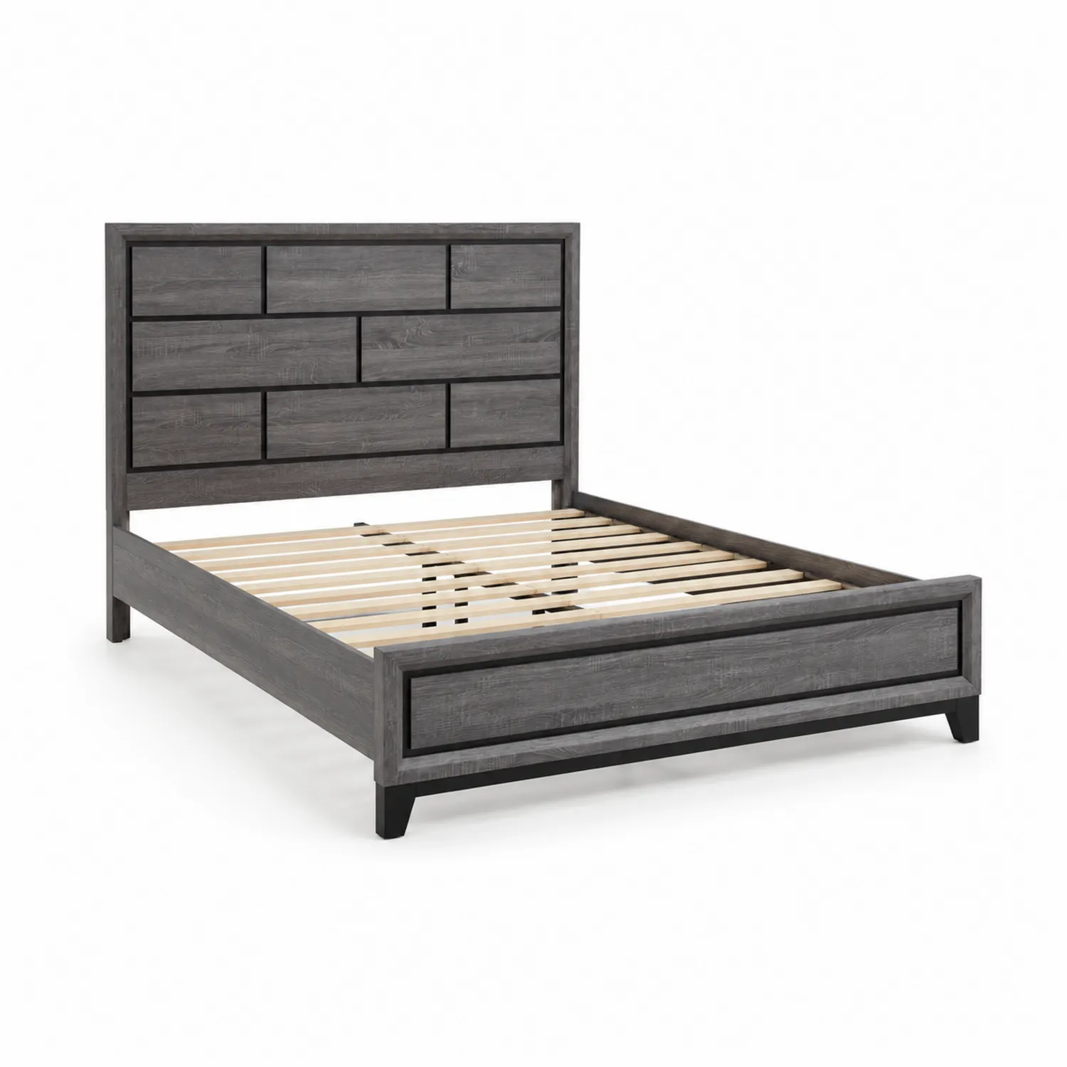 Letto Matrimoniale in Legno Grigio