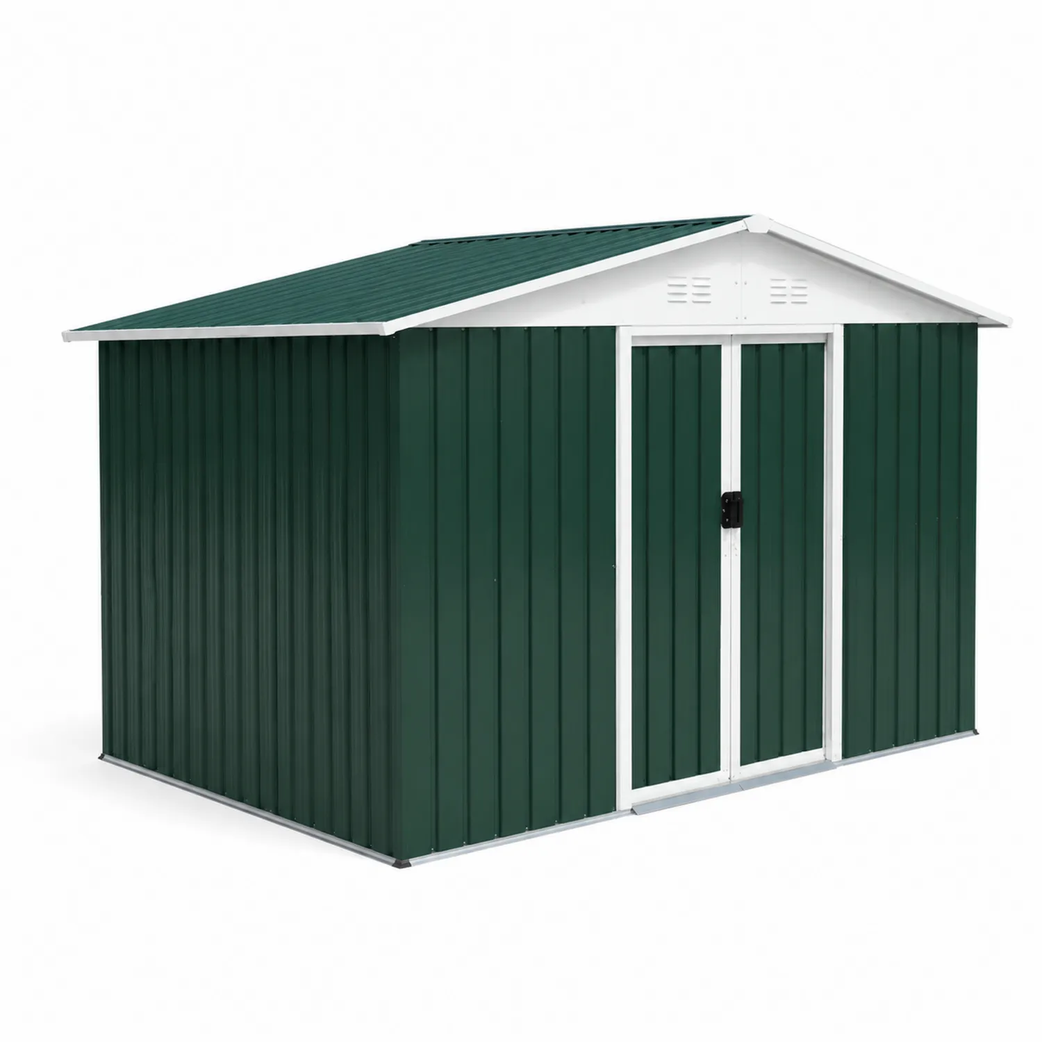 Capanno portaoggetti in metallo verde 213x127x185 cm