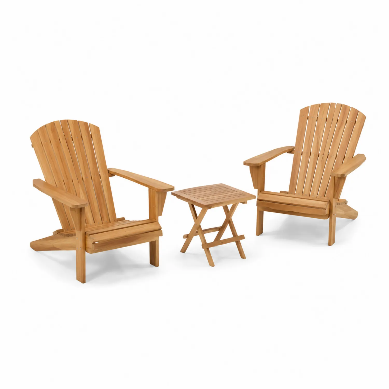 Set mobili da giardino in legno di acacia: 2 sedie e tavolino
