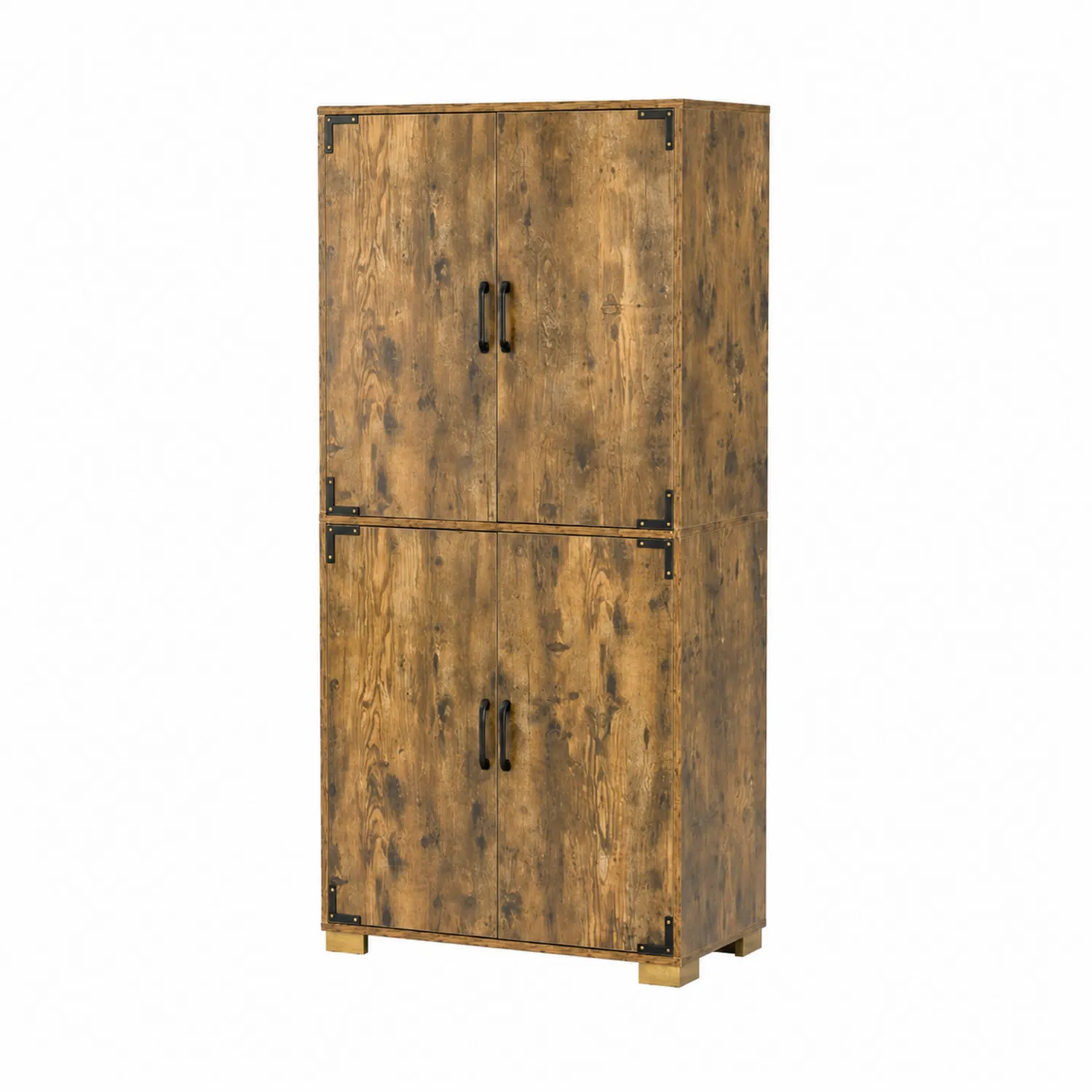 Armadio in Legno MDF con 4 Ante Legno Vintage 180x60x30 cm