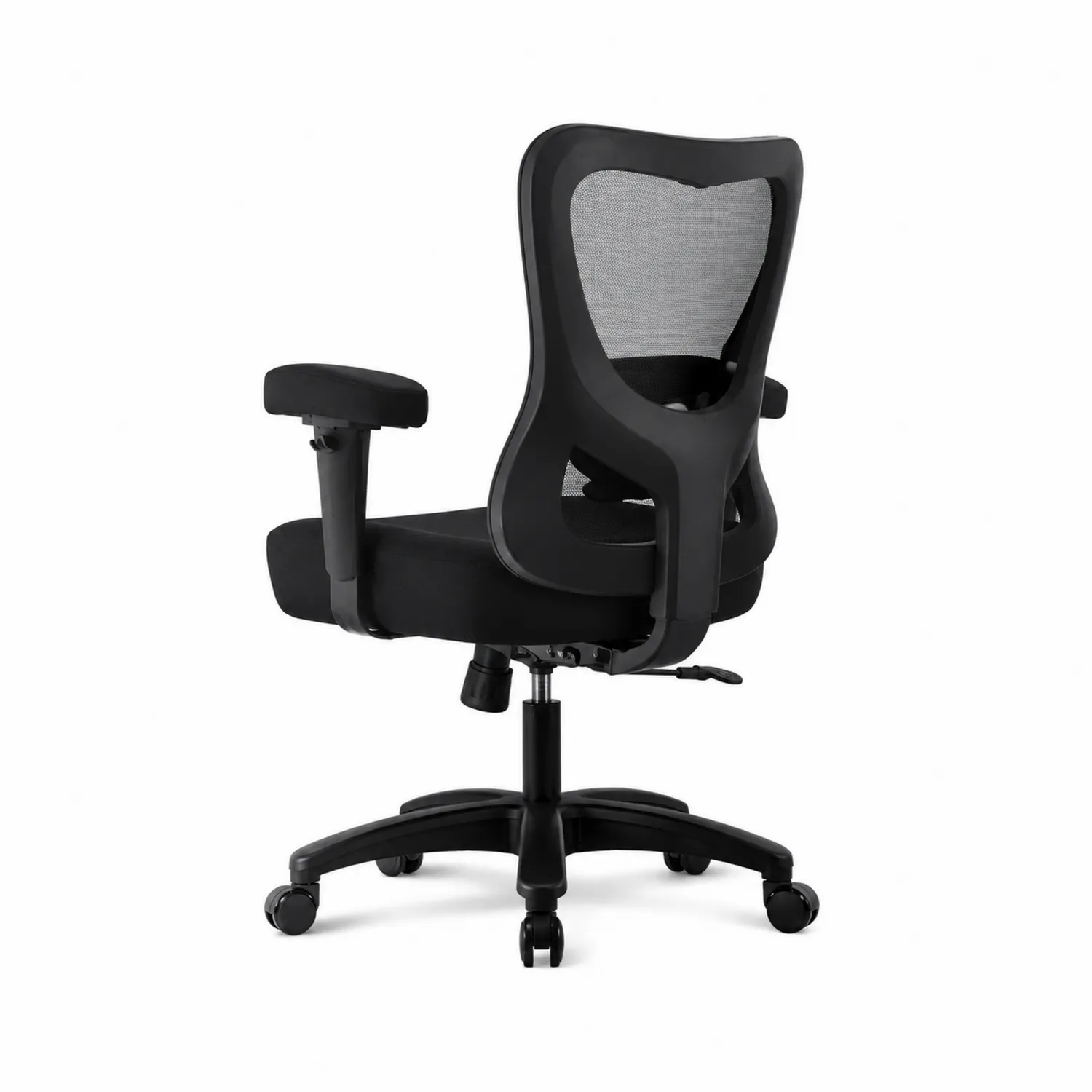 Sedia da ufficio ergonomica in rete nera con ruote regolabili