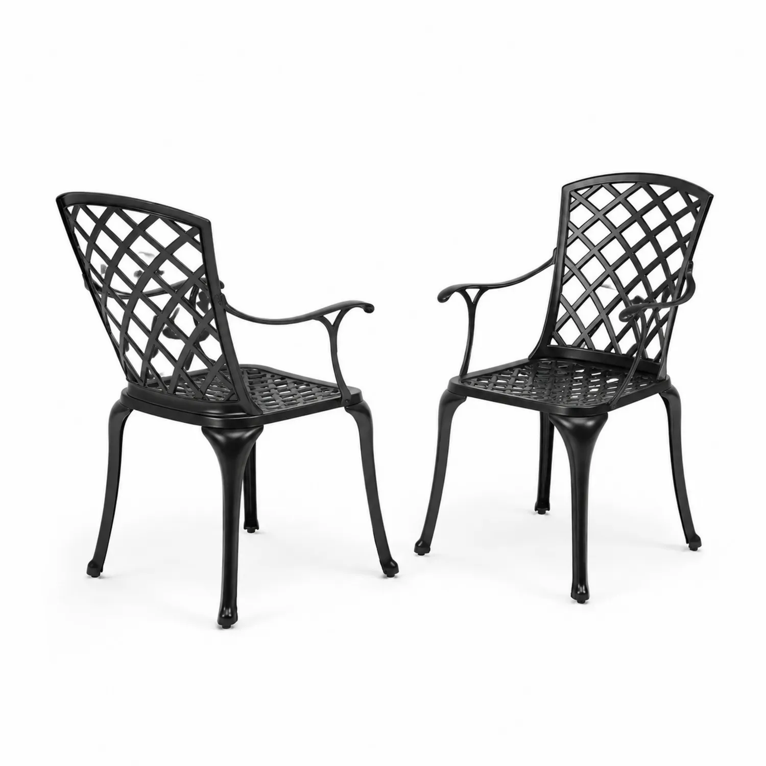 Set di 2 Sedie da Giardino in Alluminio Nero