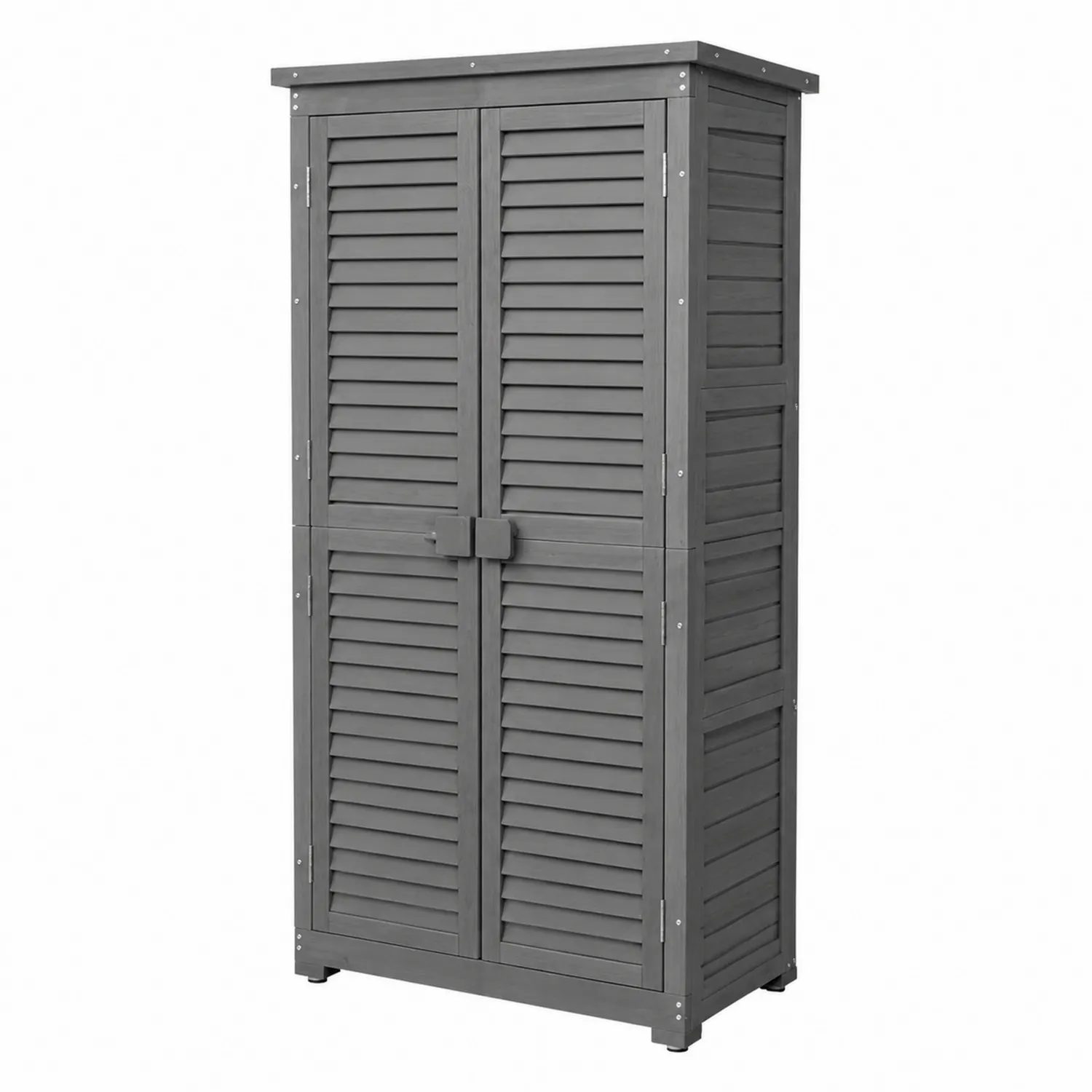 Armadio da Esterno in Legno di Abete Grigio 180x75x50 cm