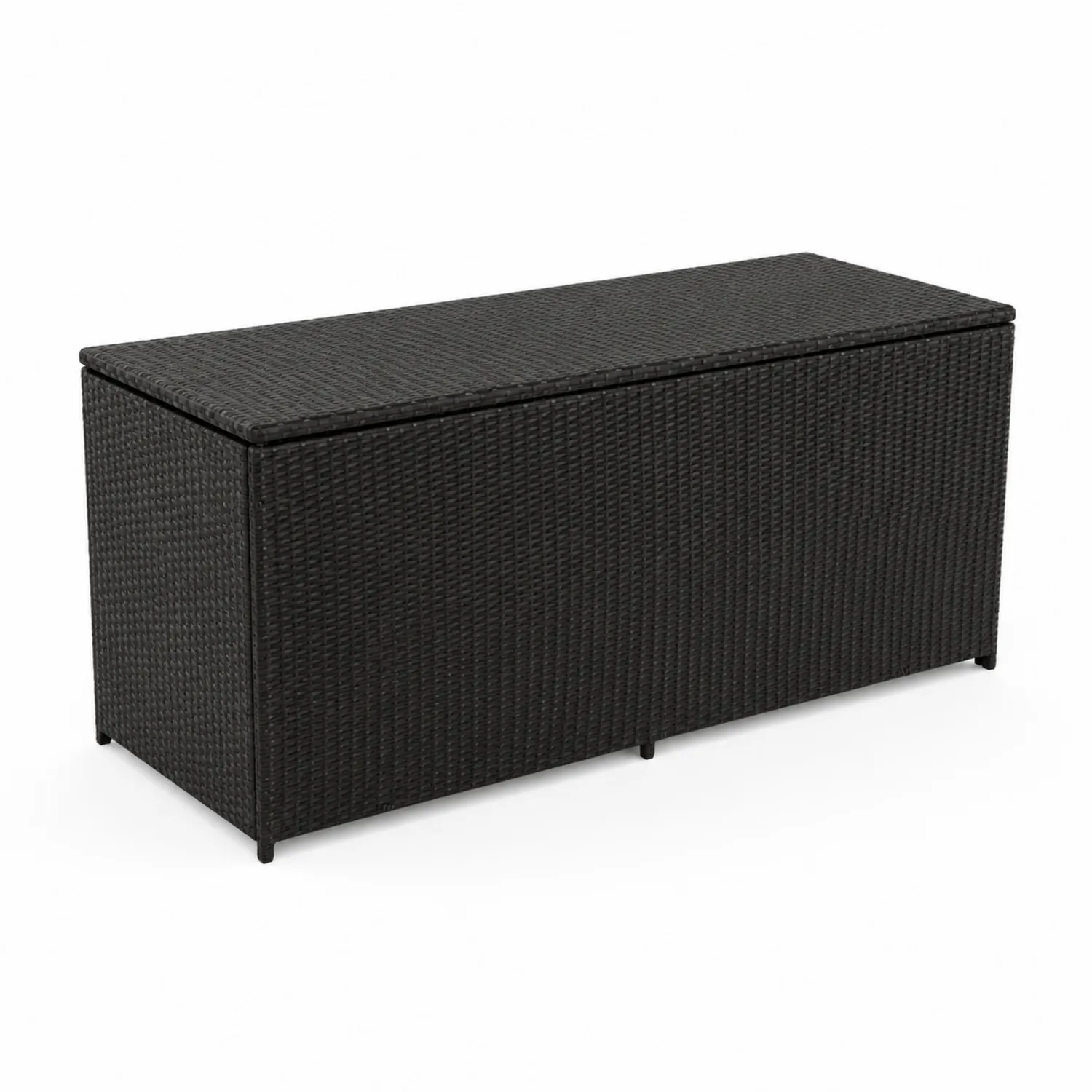 Contenitore rettangolare in rattan sintetico nero