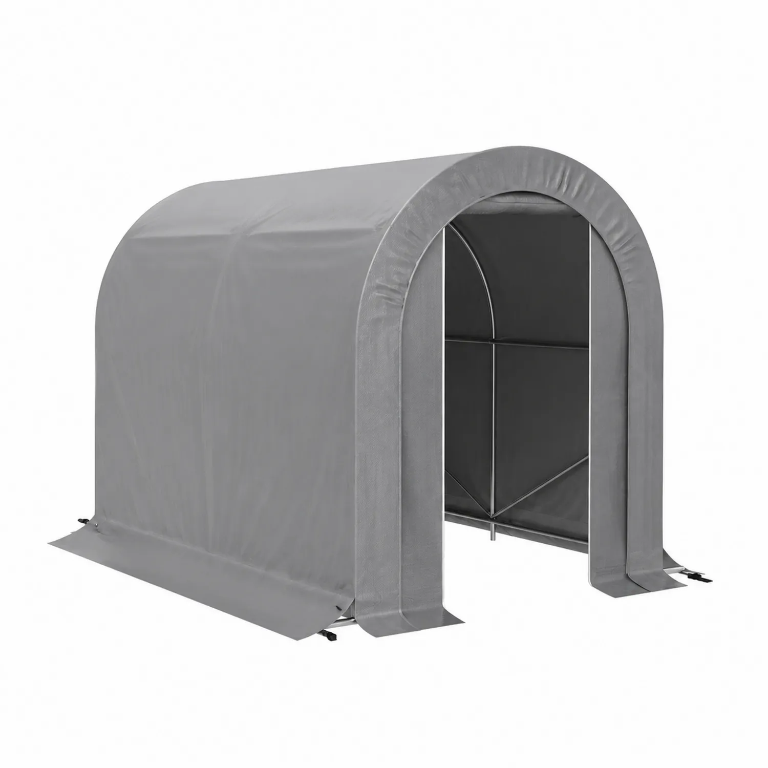 Capanno portaoggetti in metallo e PVC Grigio 200x150x180 cm
