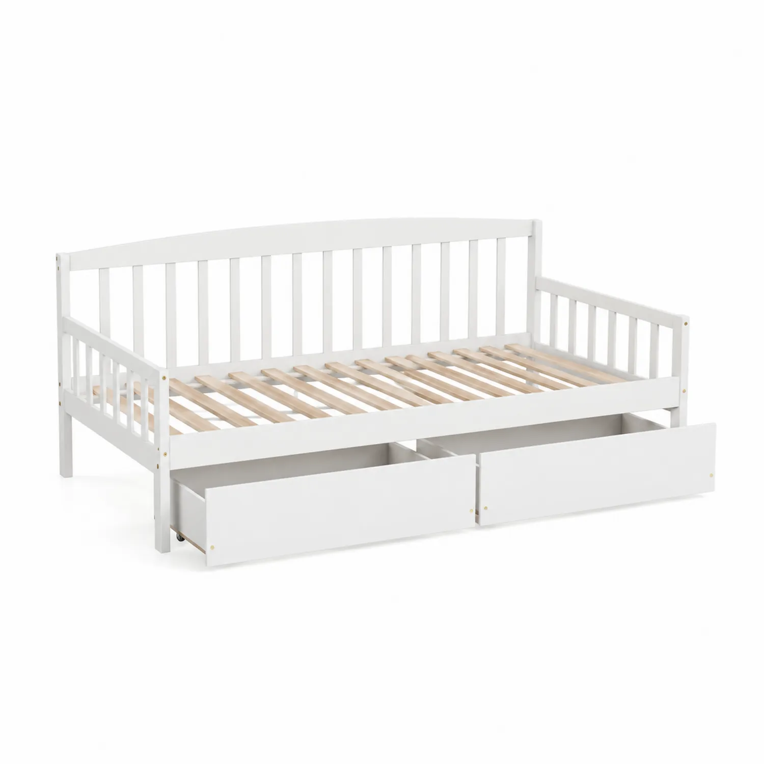 Letto in Legno con Cassetti Bianco 200x90 cm