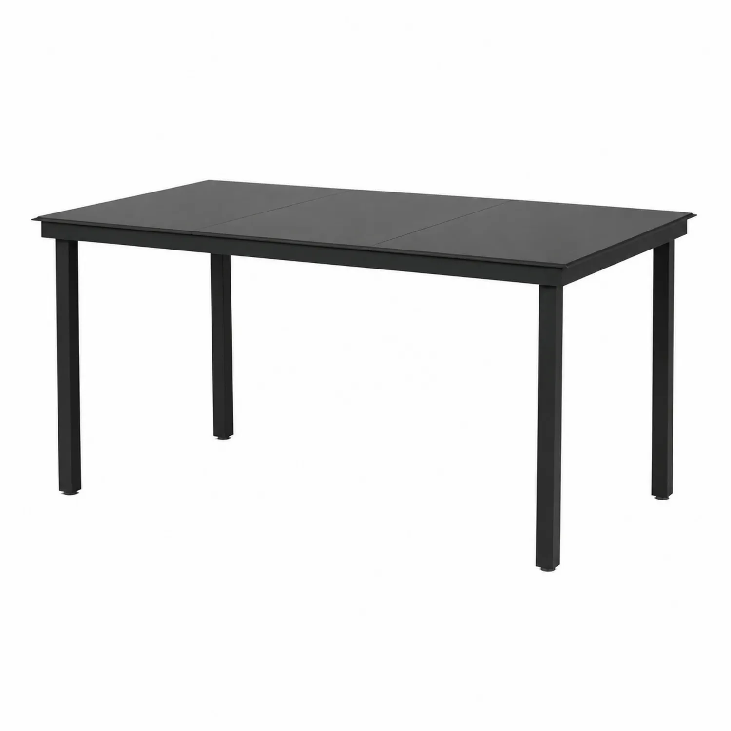 Tavolo da esterno rettangolare in metallo nero 140x80x75 cm