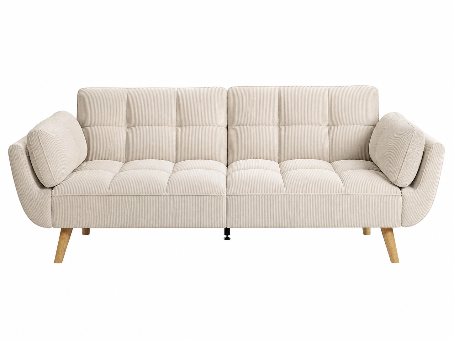 Sofa cama de pana Beige claro estilo moderno acolchado-furnmelo