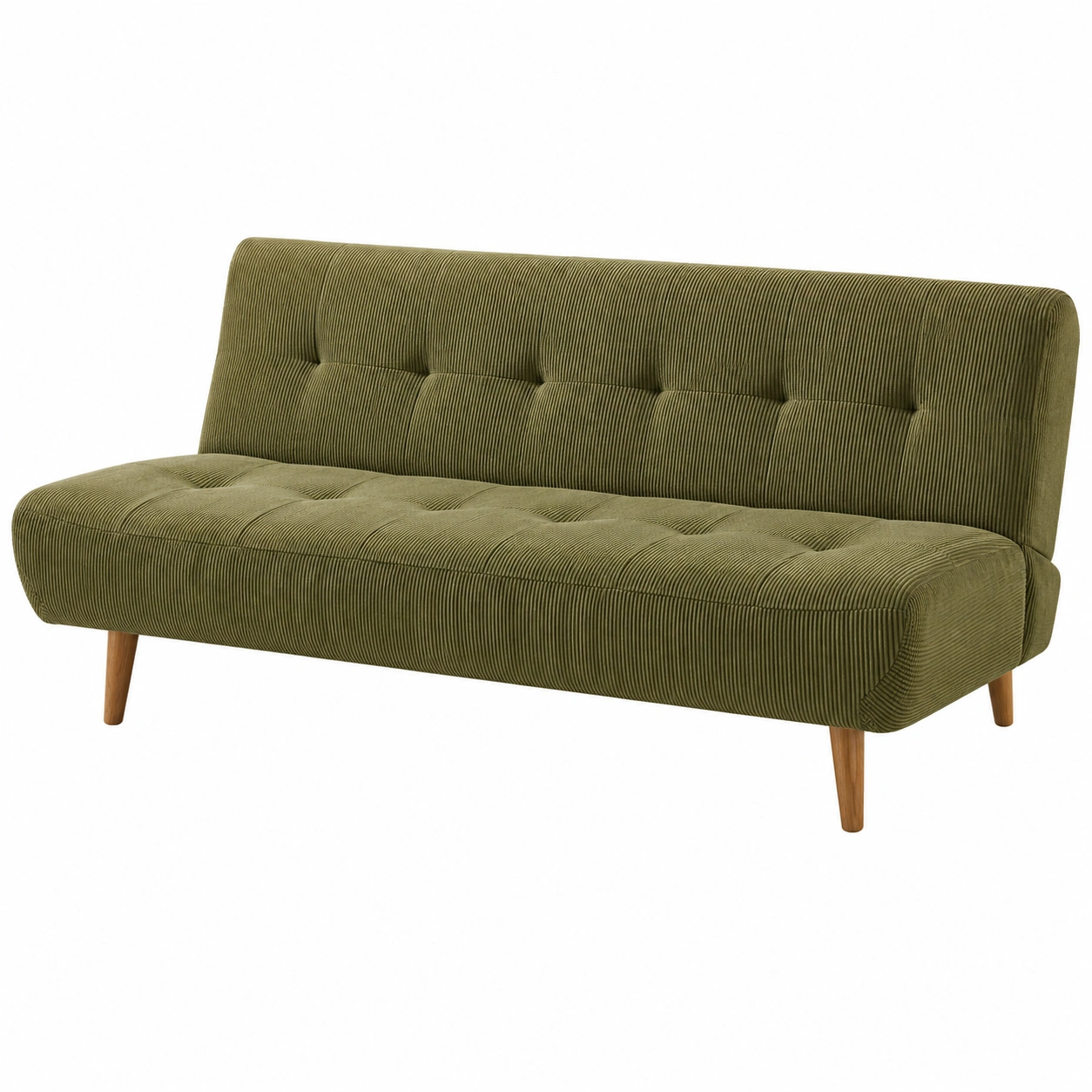 Sofa cama Verde oliva de pana estilo moderno-furnmelo