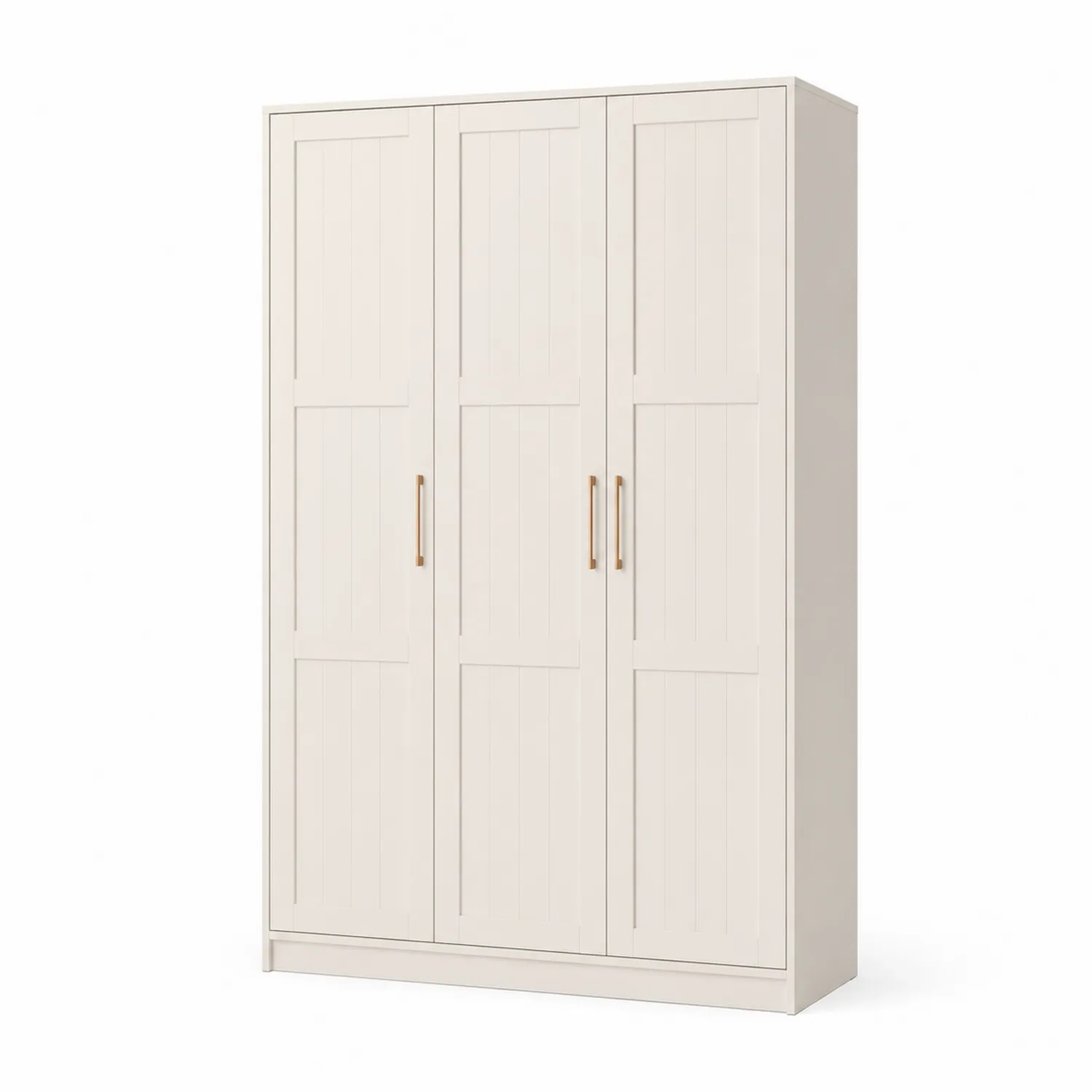 Armario de MDF con 3 puertas Beige 200x120x60 cm