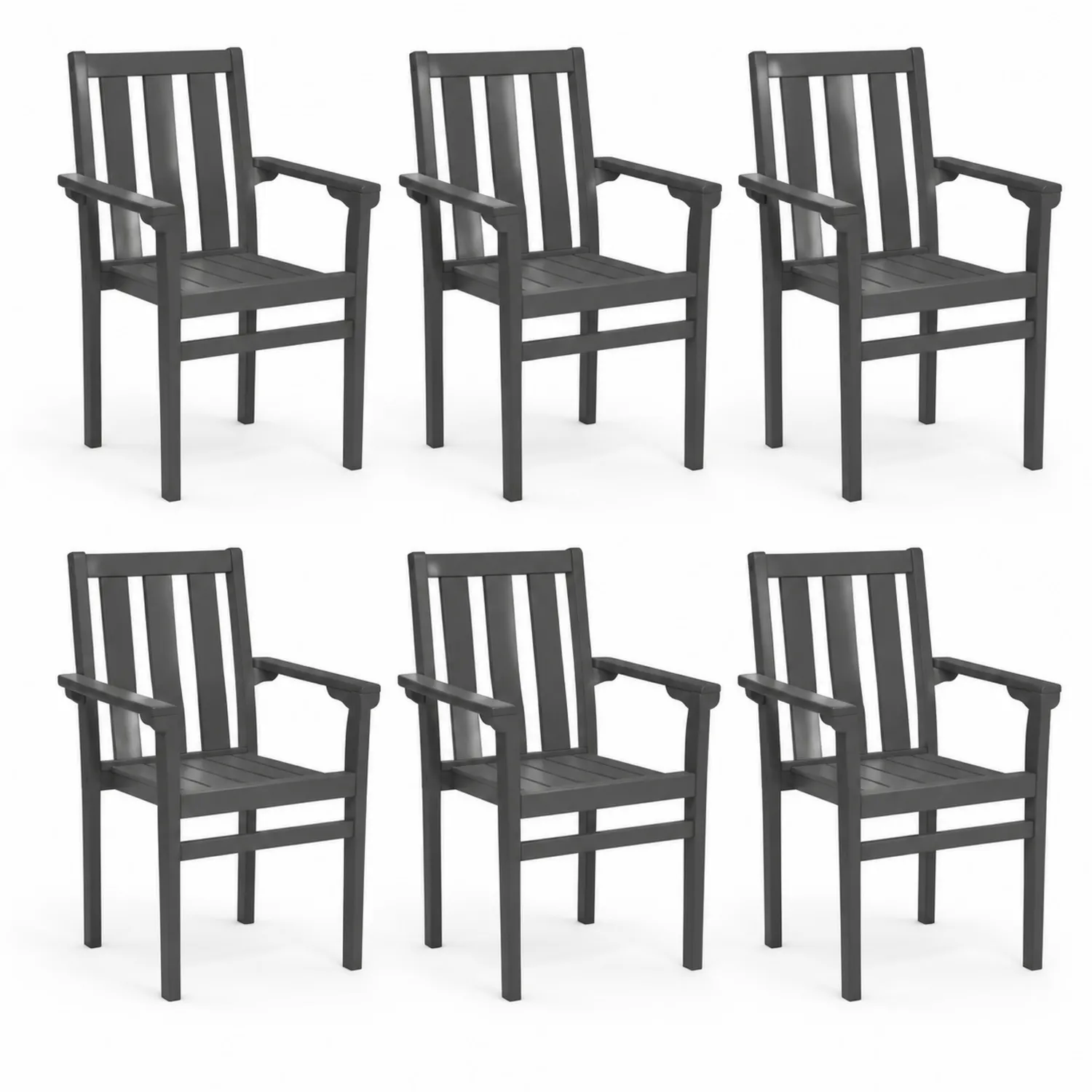 Conjunto de 6 Sillas de Jardín de Plástico
