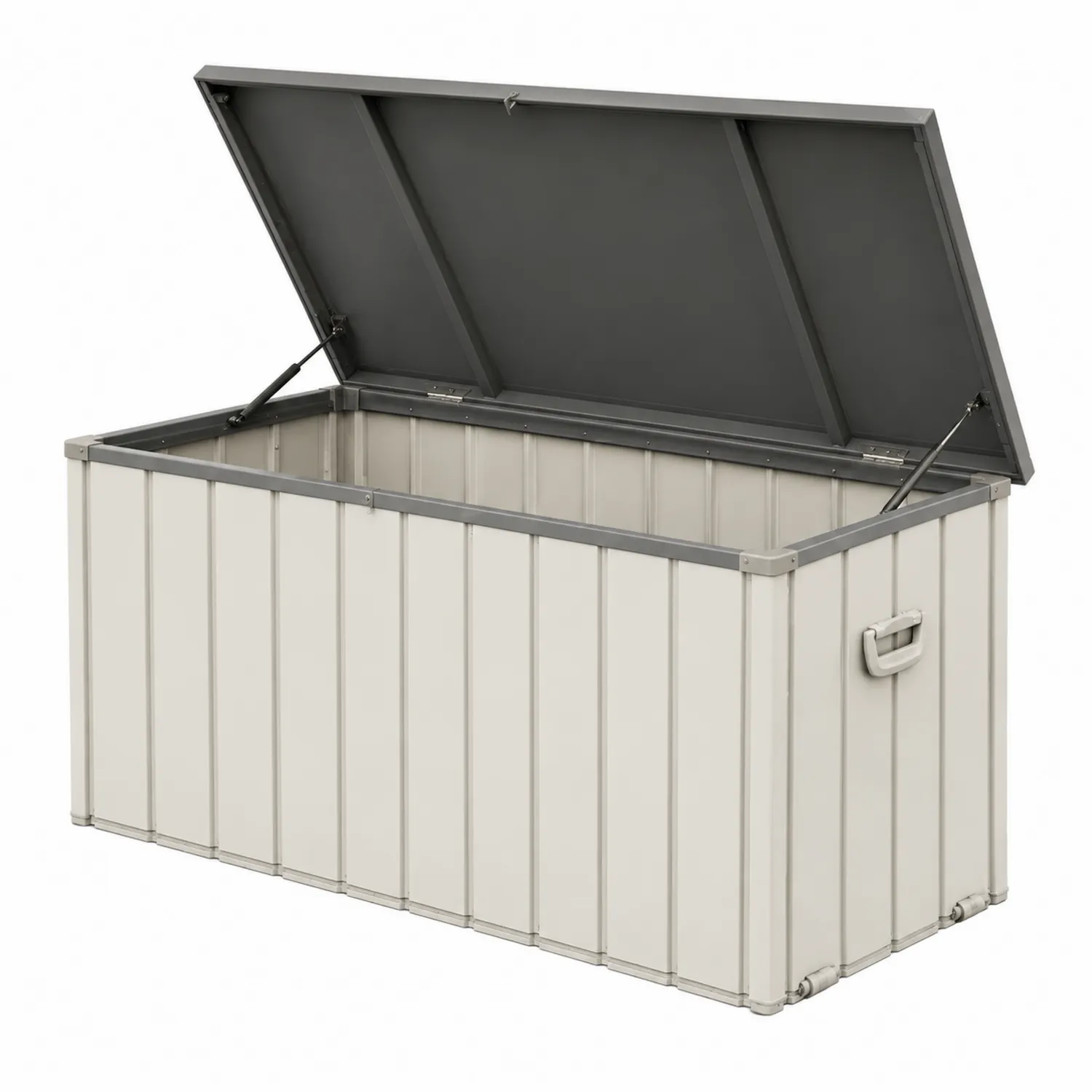 Caja de almacenamiento de acero galvanizado Gris/Beige 125x55x60 cm