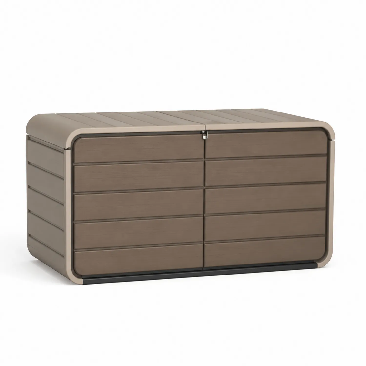 Caja de almacenamiento de resina para exteriores marrón