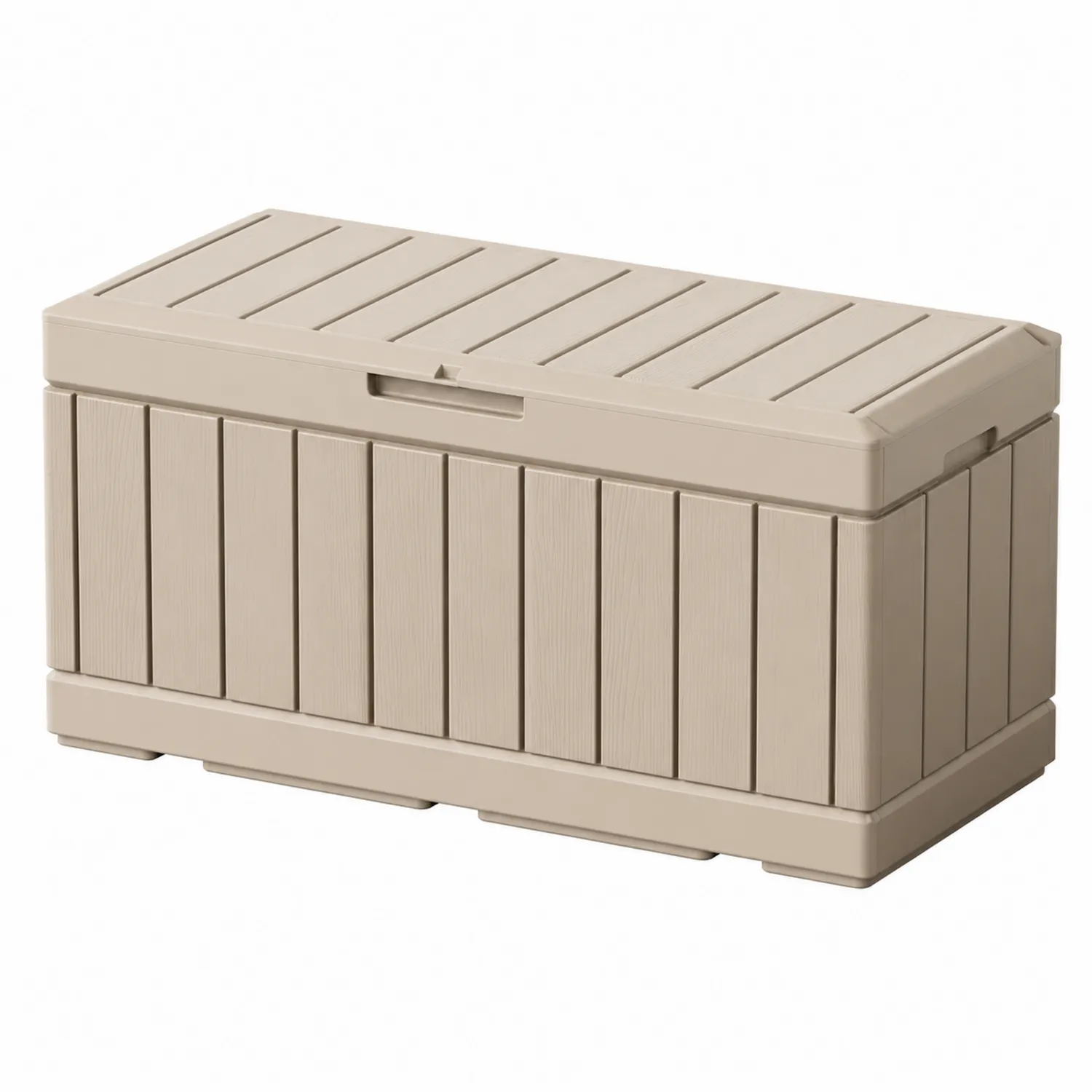 Caja de almacenamiento de plástico beige 120L 120x56x50 cm