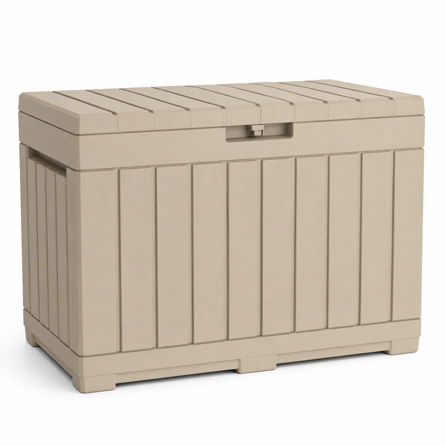 Caja de almacenaje de plástico beige para exteriores 120L