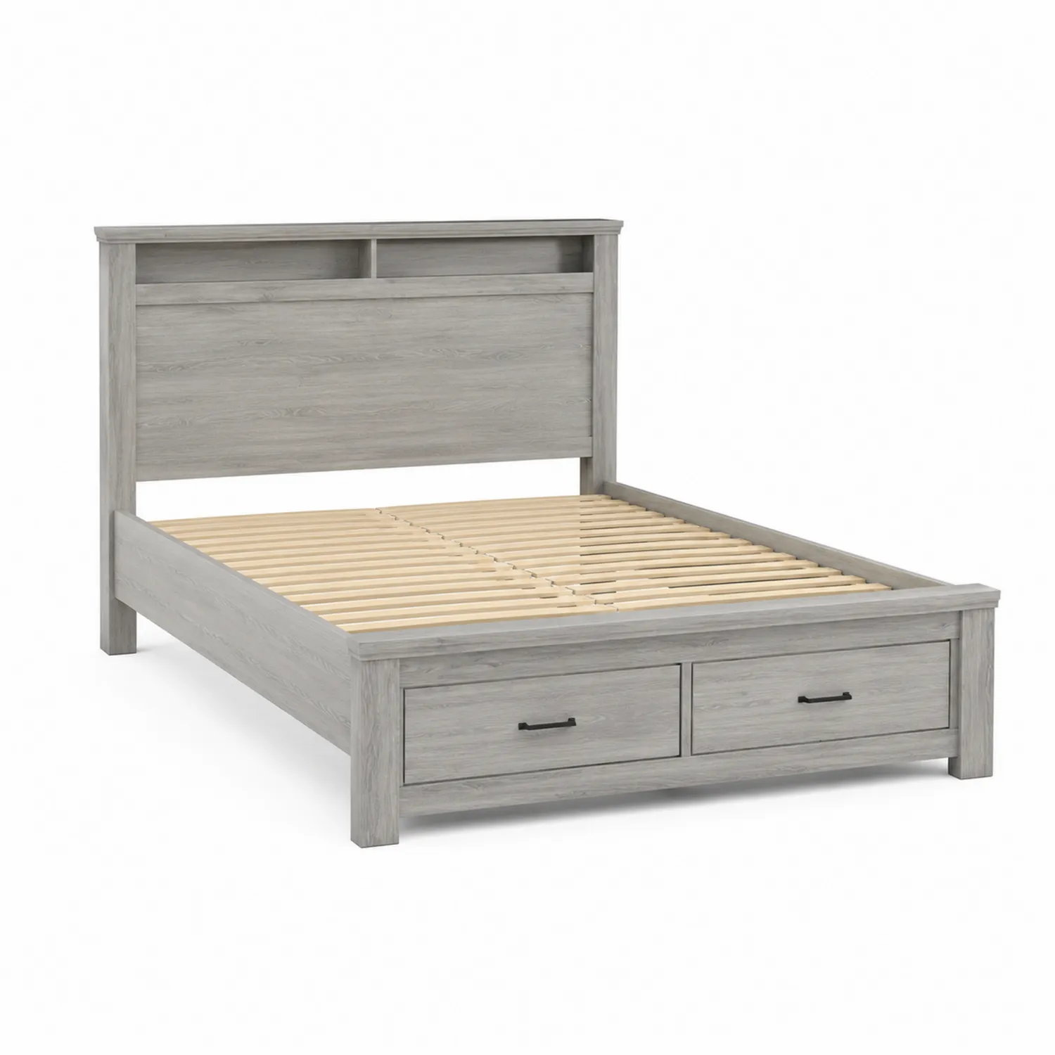 Cama de Madera con Almacenamiento Gris Claro 200x160 cm