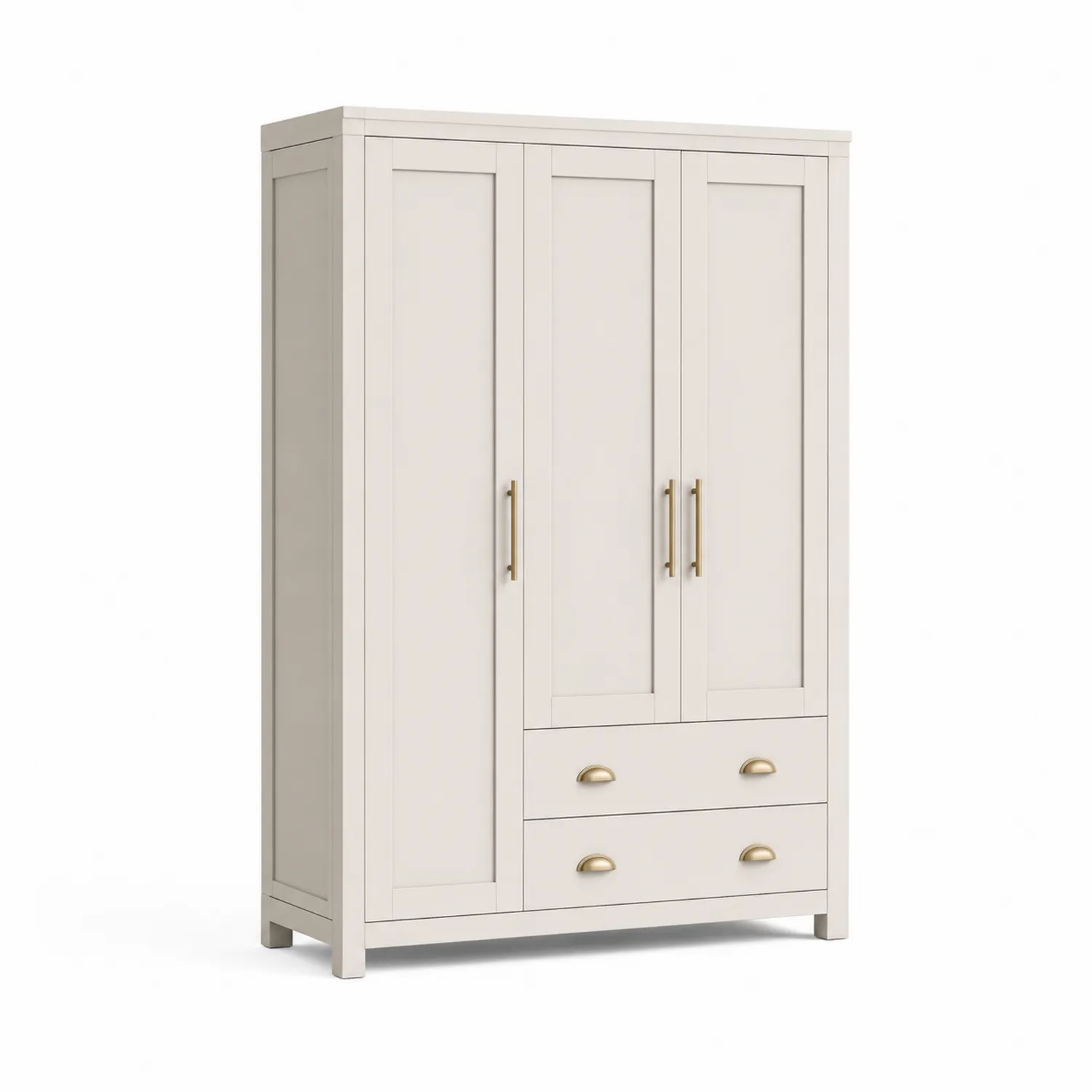 Armario de Madera con 3 Puertas y 2 Cajones 120x200x60 cm
