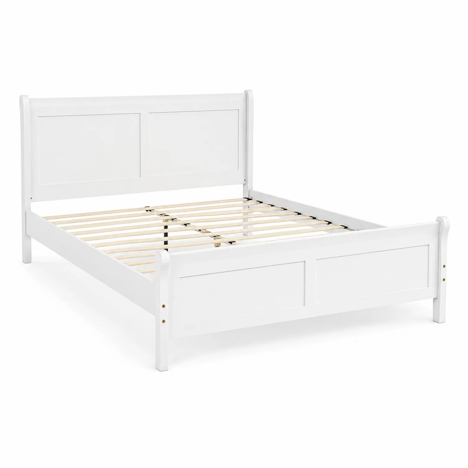 Cama de Madera de Pino Color Blanco para Colchón 150x200 cm