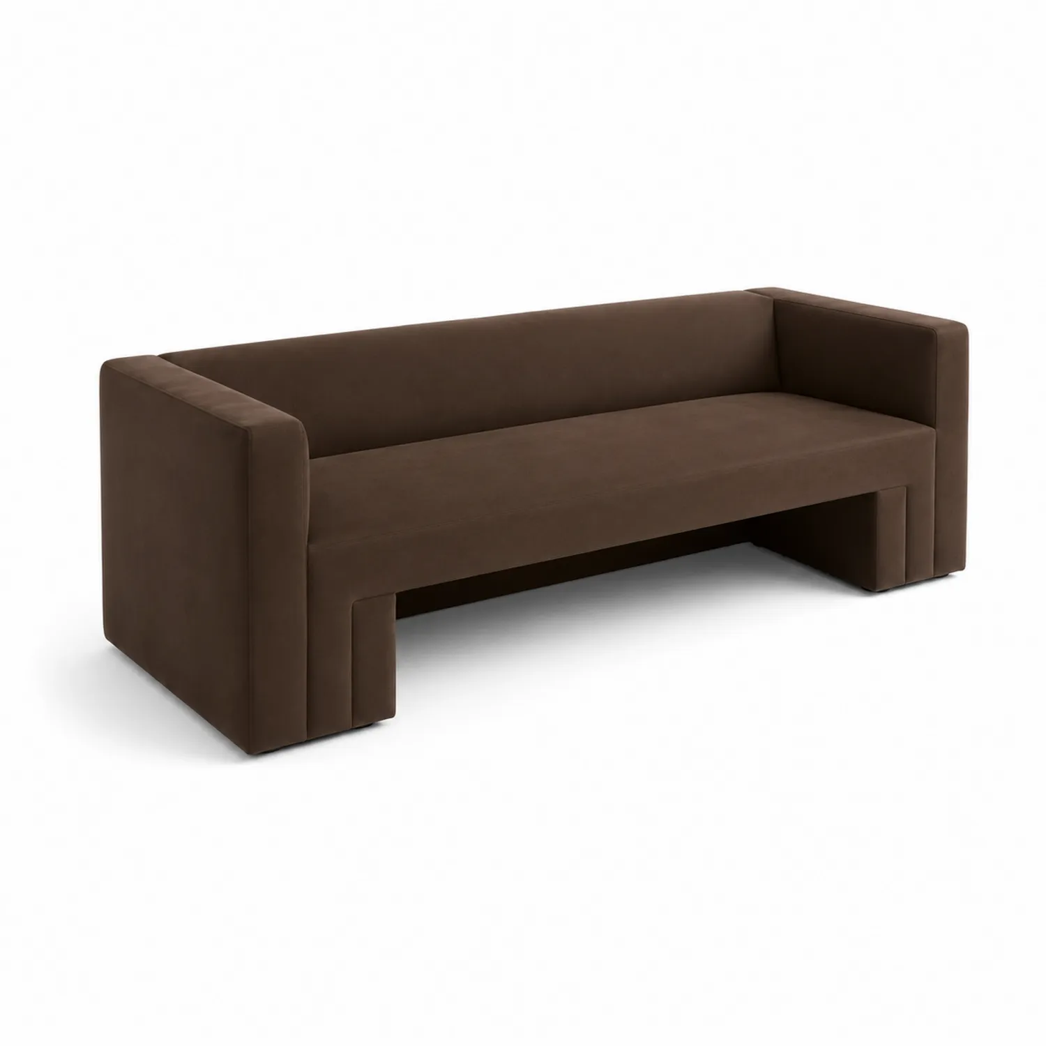 Sofá de 3 plazas de microfibra marrón 200x80x70 cm