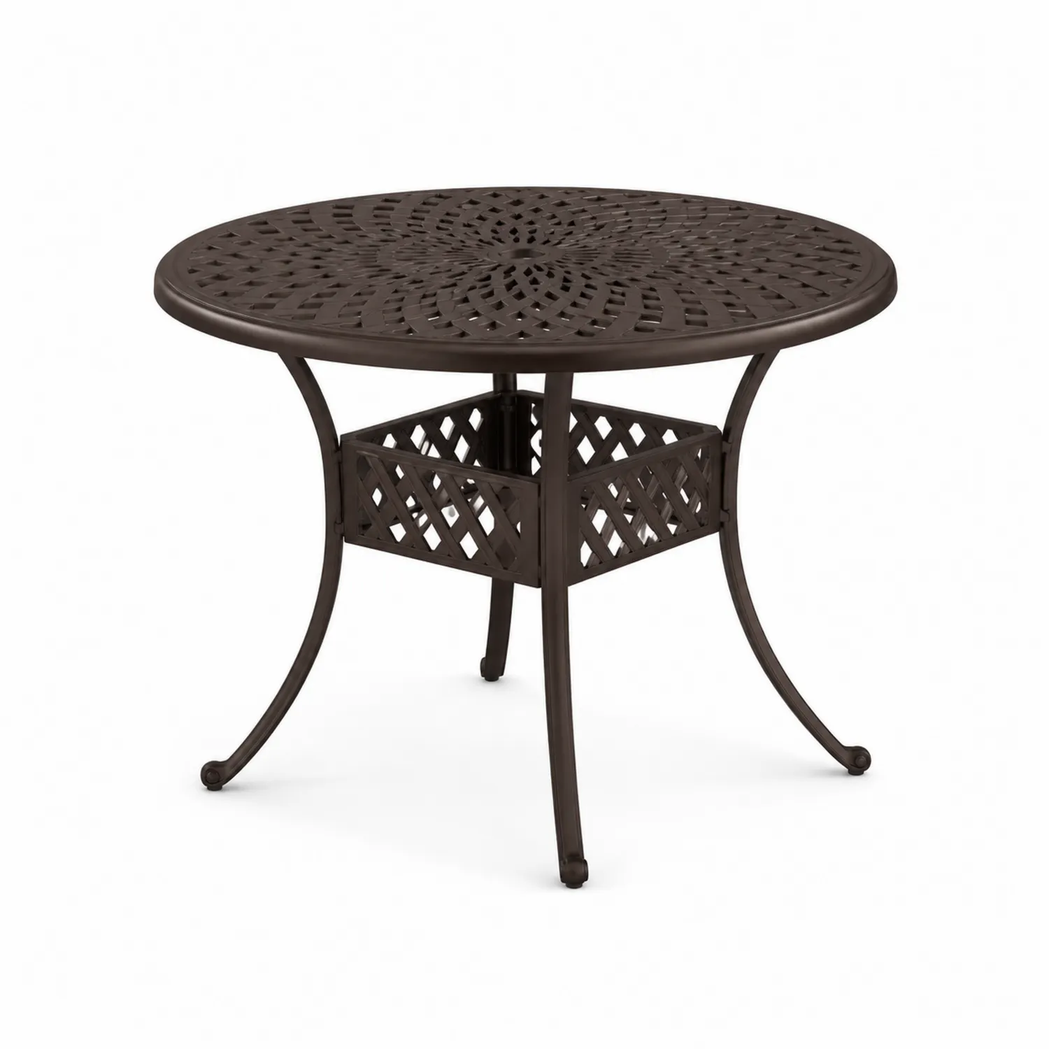 Mesa redonda de aluminio marrón para exterior Ø 90 cm