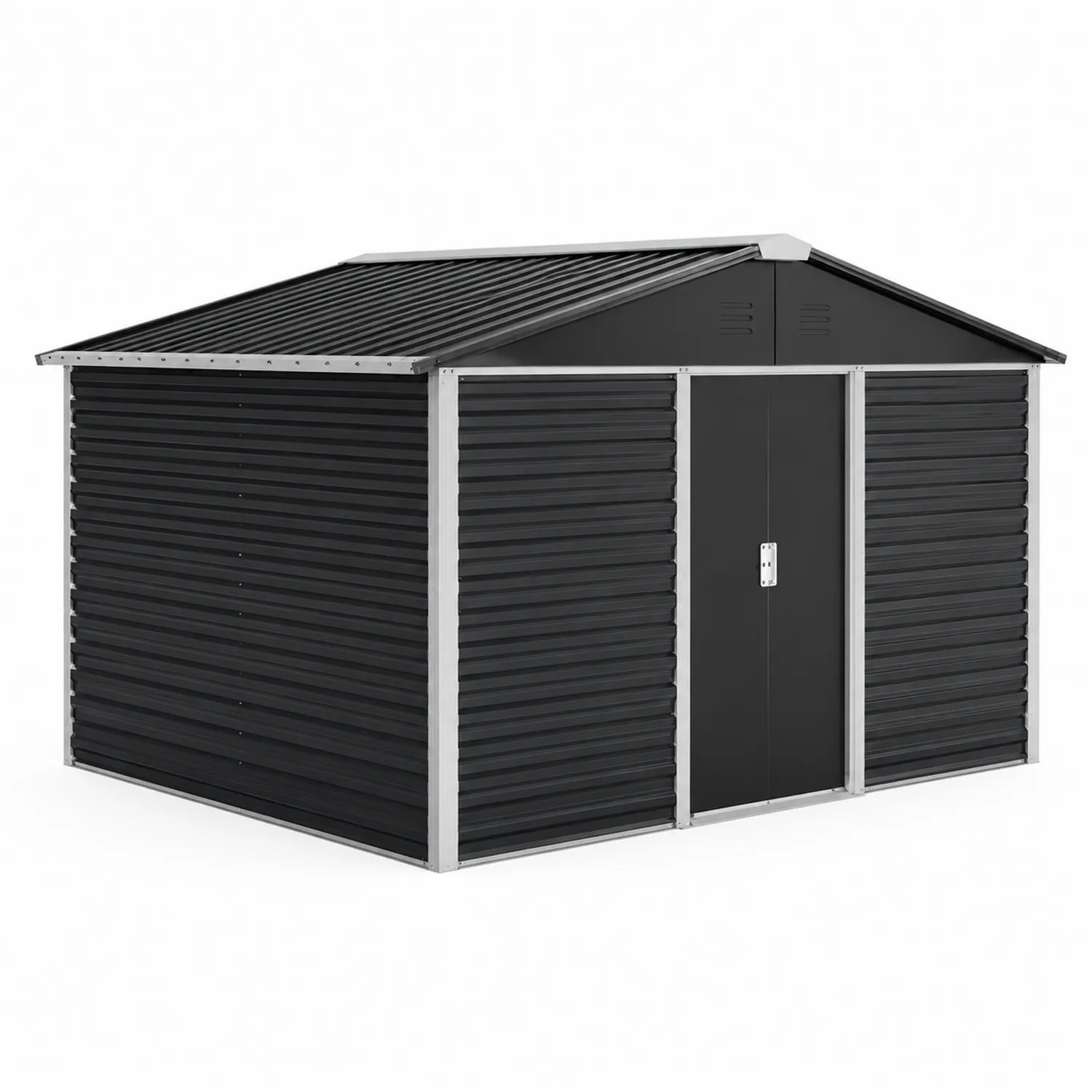 Cobertizo de acero galvanizado Negro 3x2m