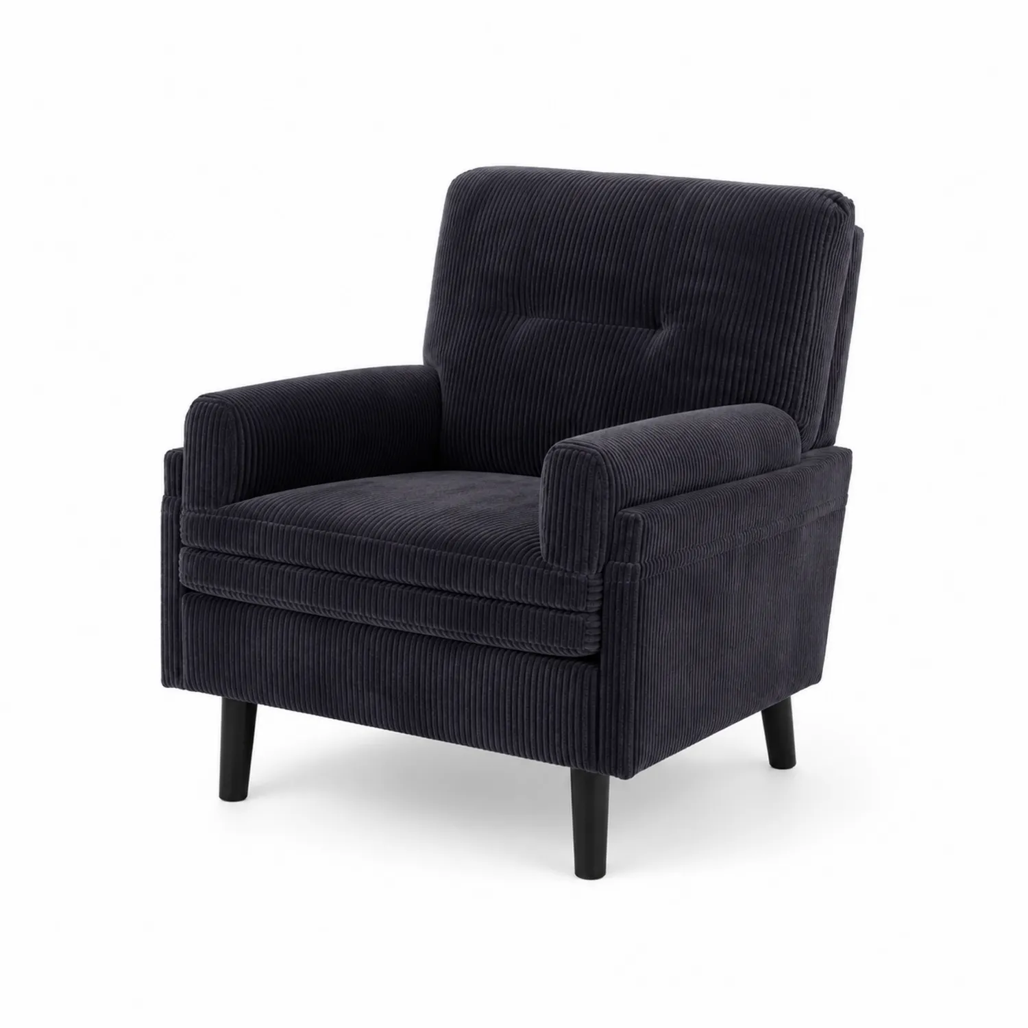 Sillón de pana con patas de madera 75cm x 80cm x 85cm