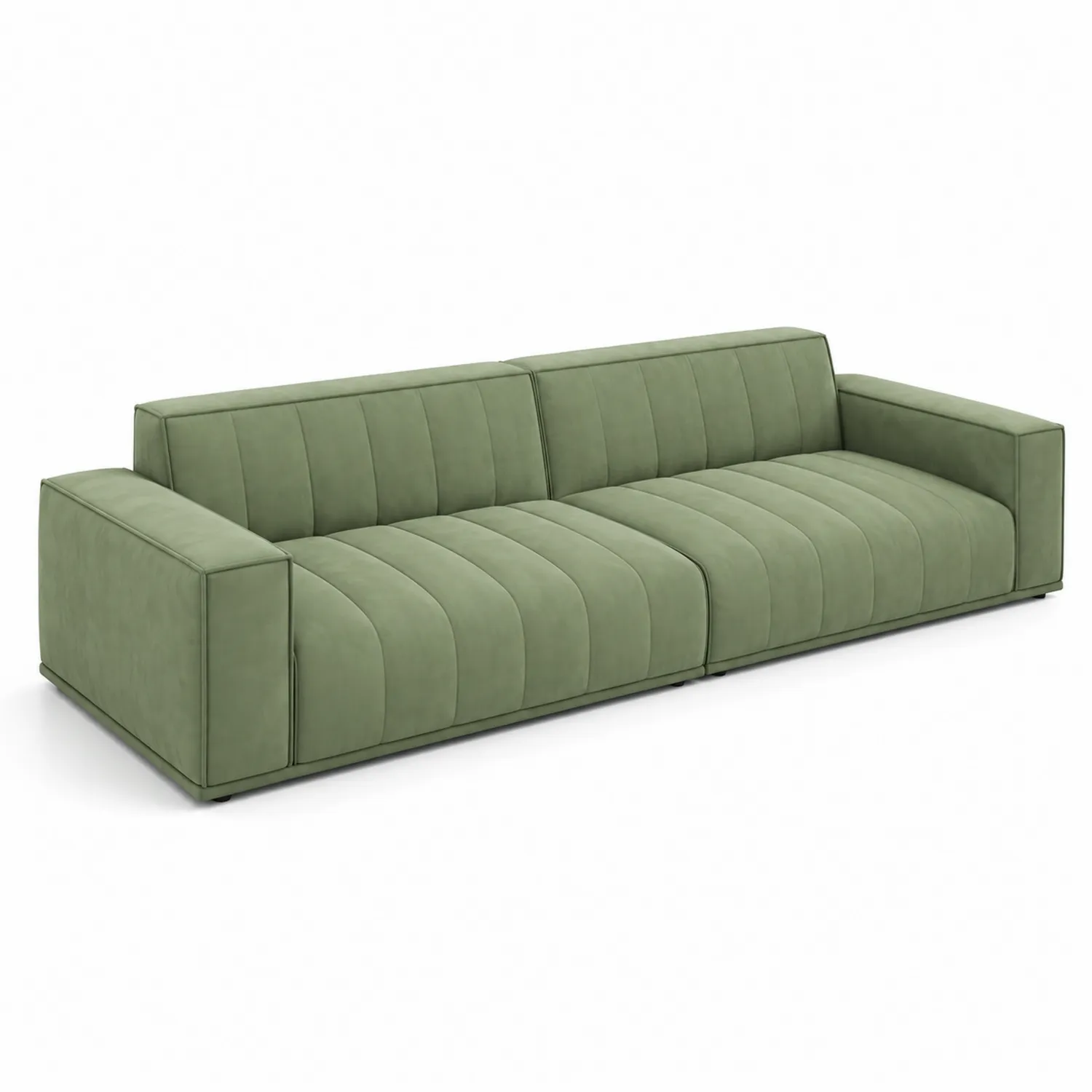 Sofá de Poliéster Verde con Espuma de 300x100x70 cm