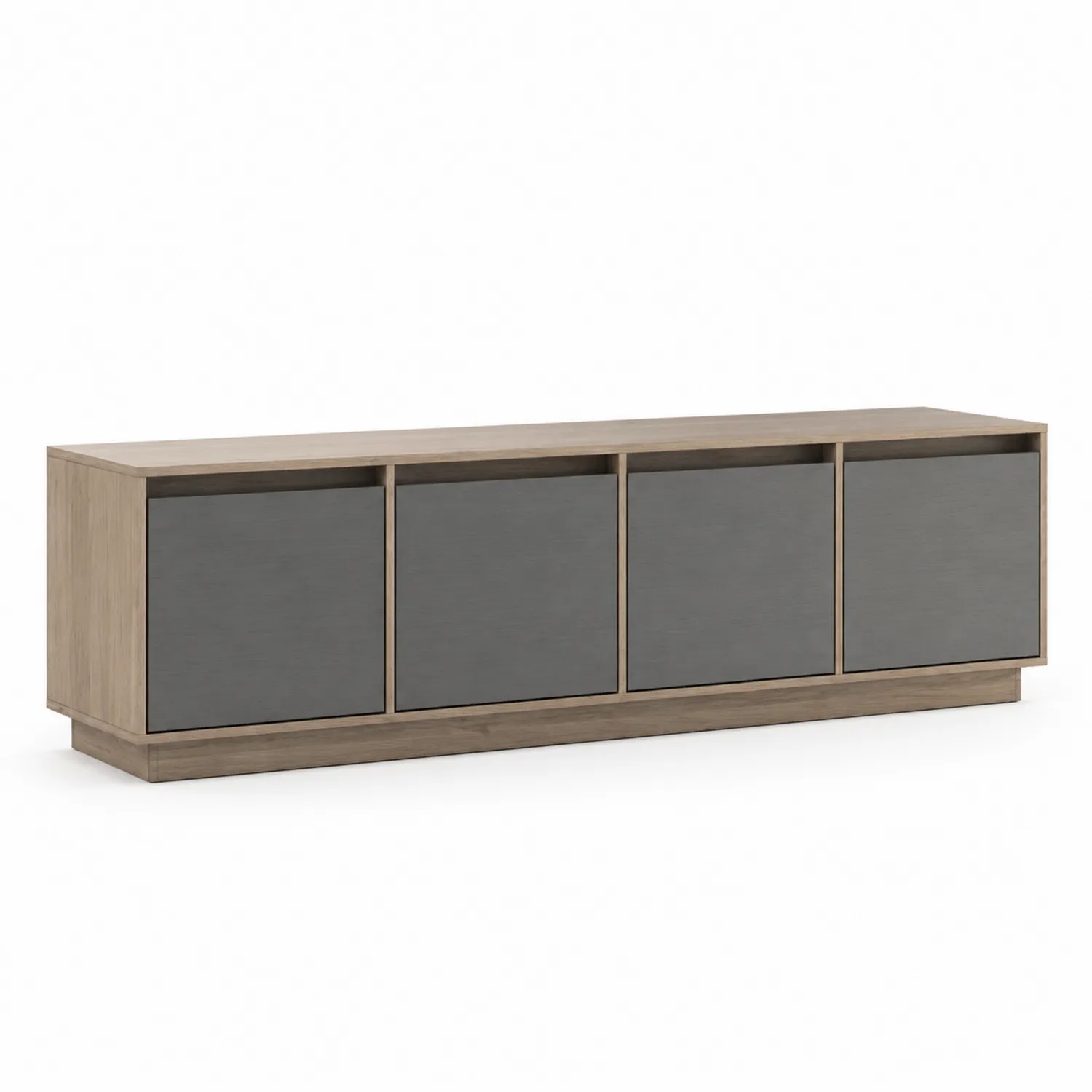 Mueble de madera con puertas de MDF gris 200x45x55 cm