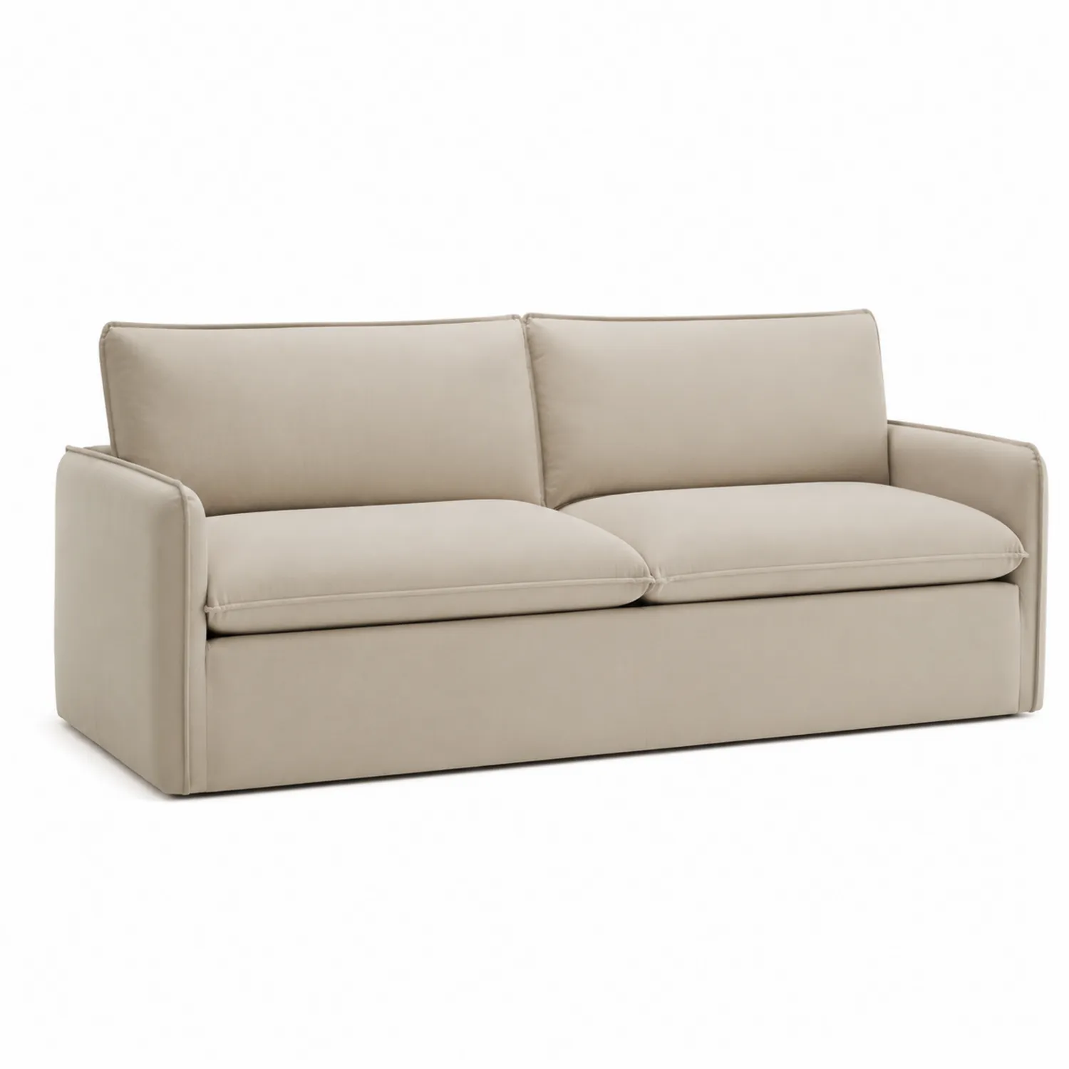 Sofá de tres plazas tejido beige