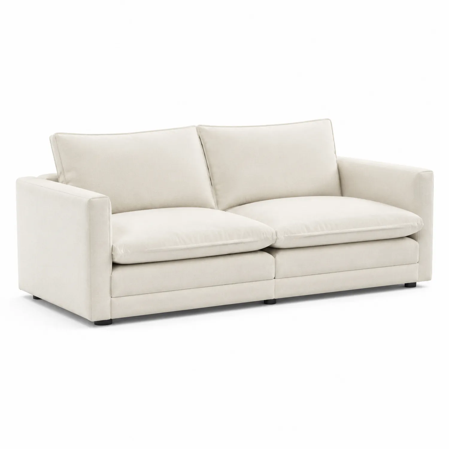 Sofá de 3 Plazas de Tela Beige 210 cm