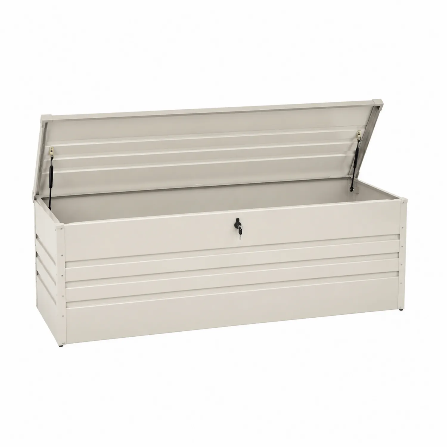 Caja de almacenamiento de acero galvanizado beige con cerradura 120x45x60cm