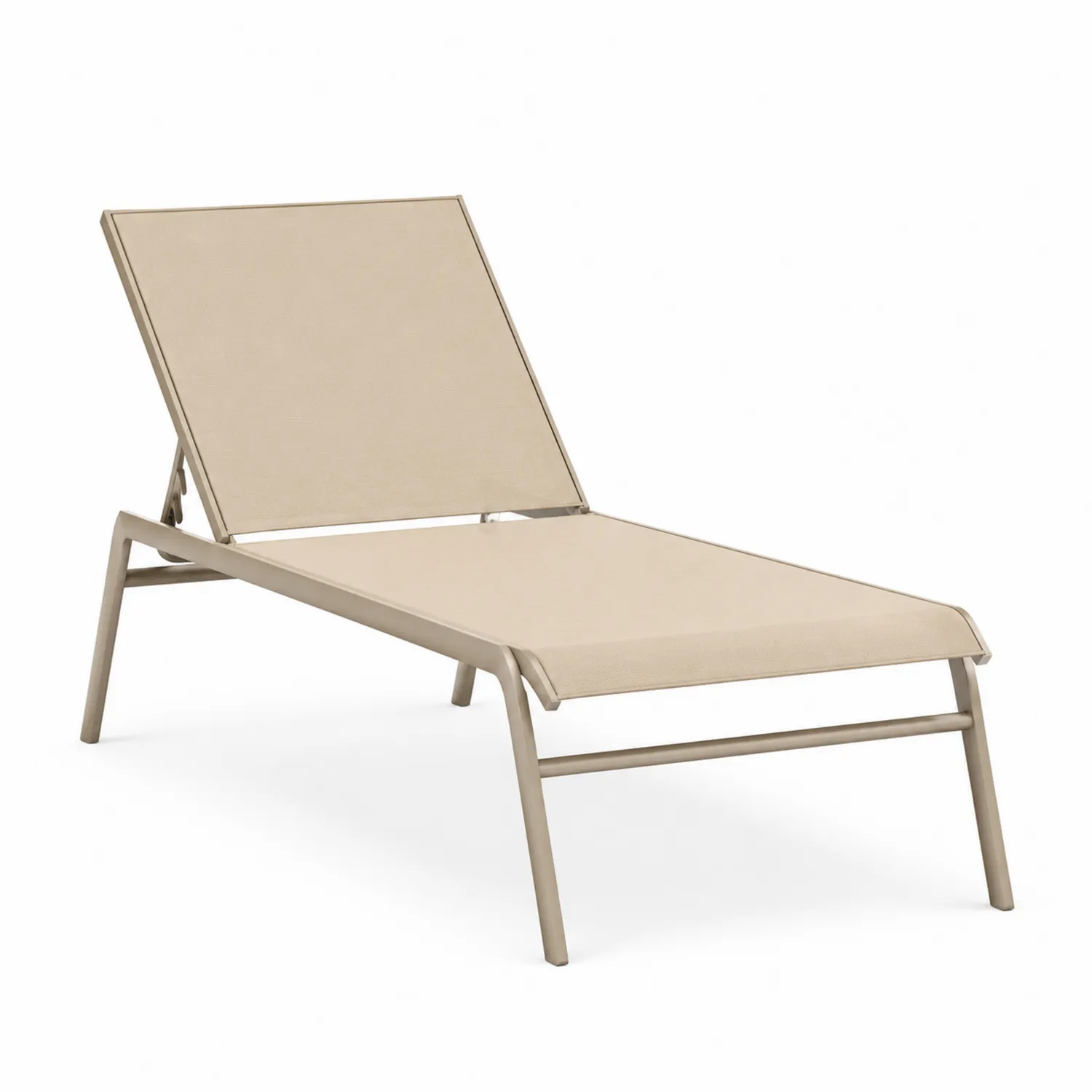 Tumbona de exterior ajustable de aluminio y tela textilene Beige