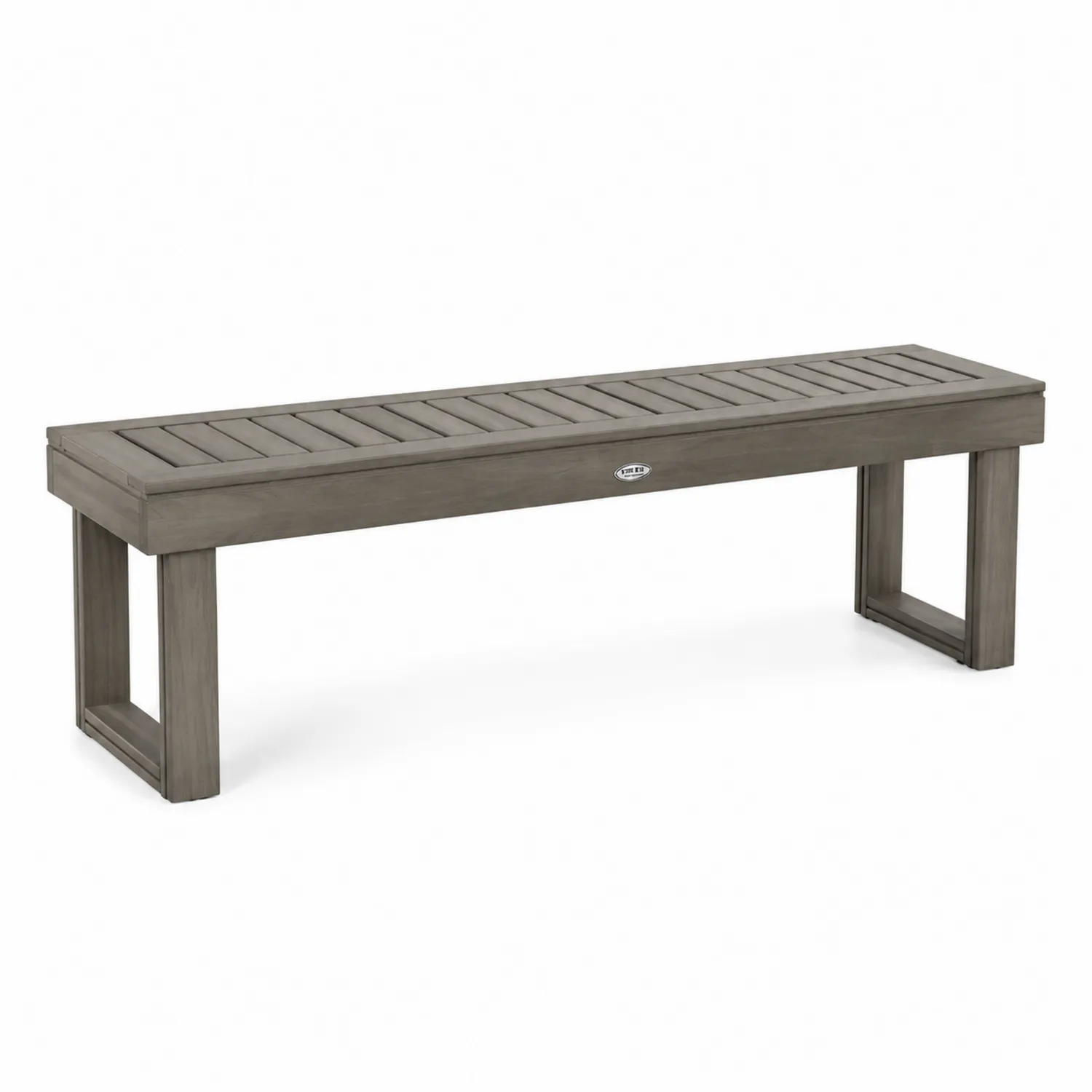 Banco de madera gris para exterior 120x35x45 cm