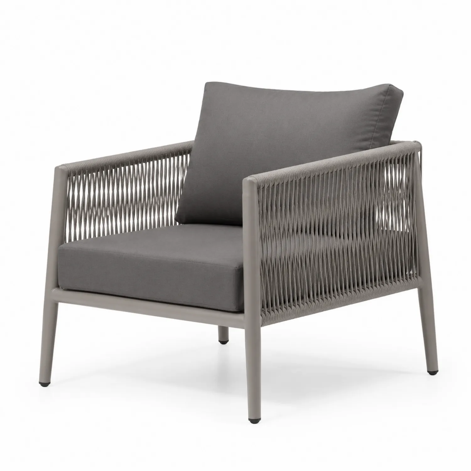 Sillón de exterior aluminio y poliéster gris 75x85x70 cm