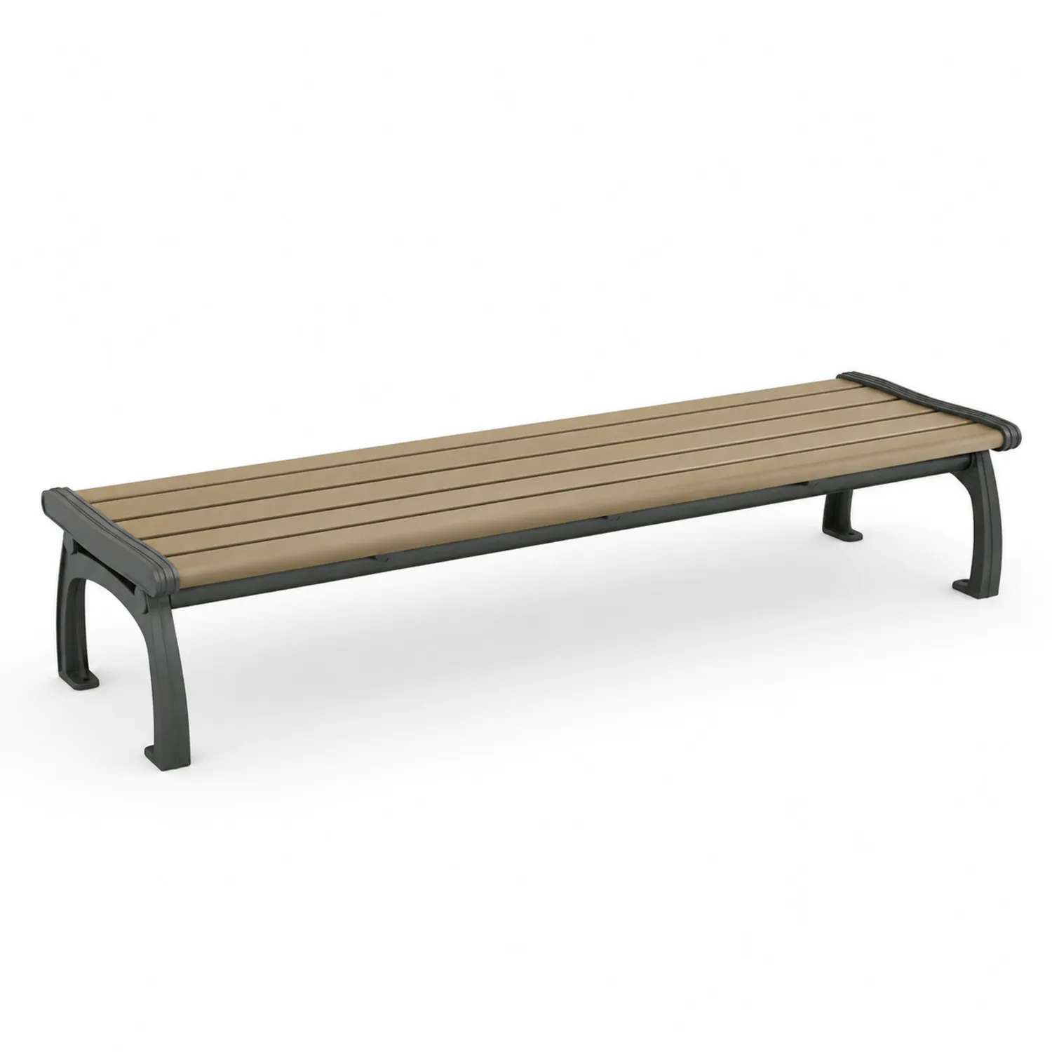 Banco de exterior de madera compuesta y acero 180x40x45 cm