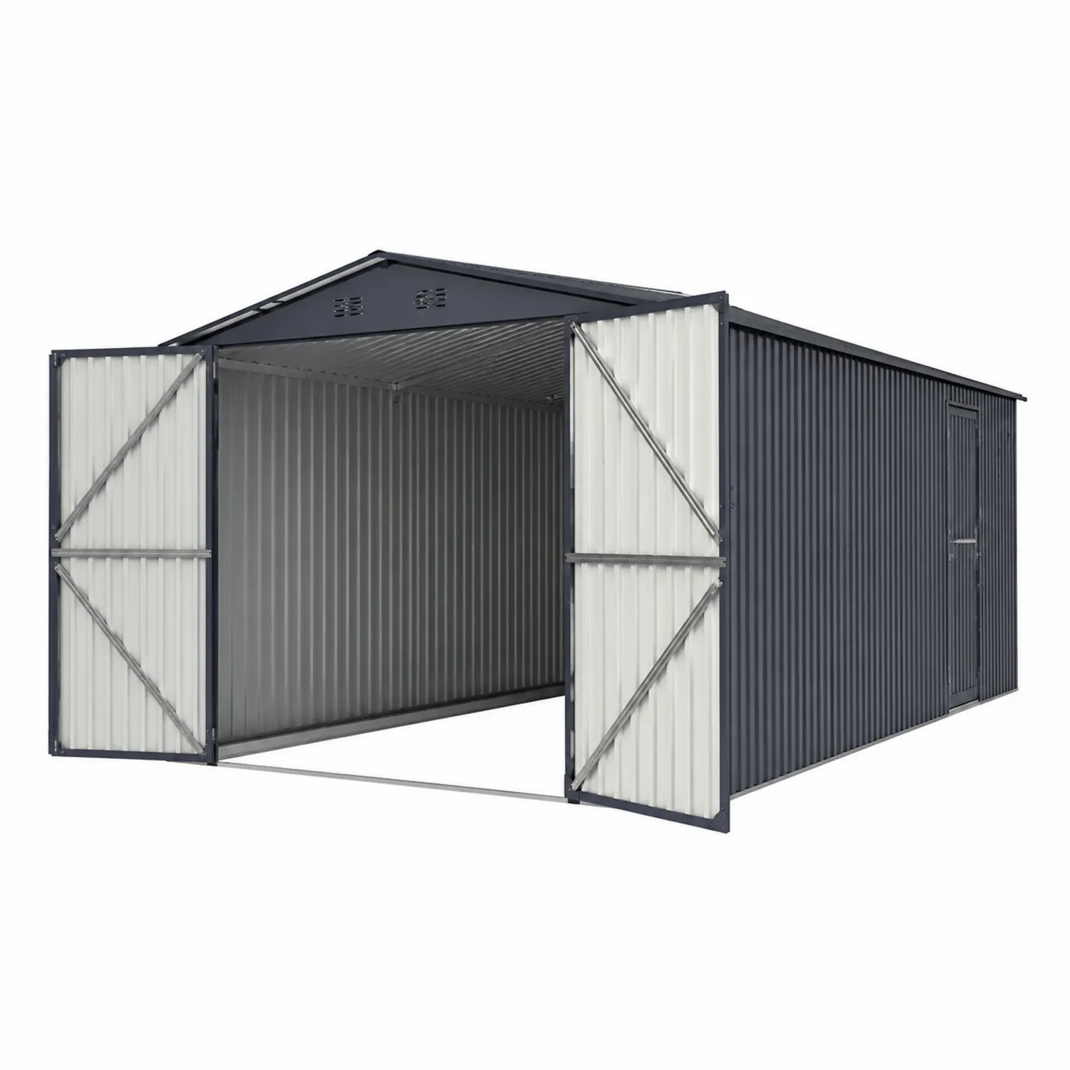 Cobertizo de Metal con Puertas Abatibles 400x200x200 cm