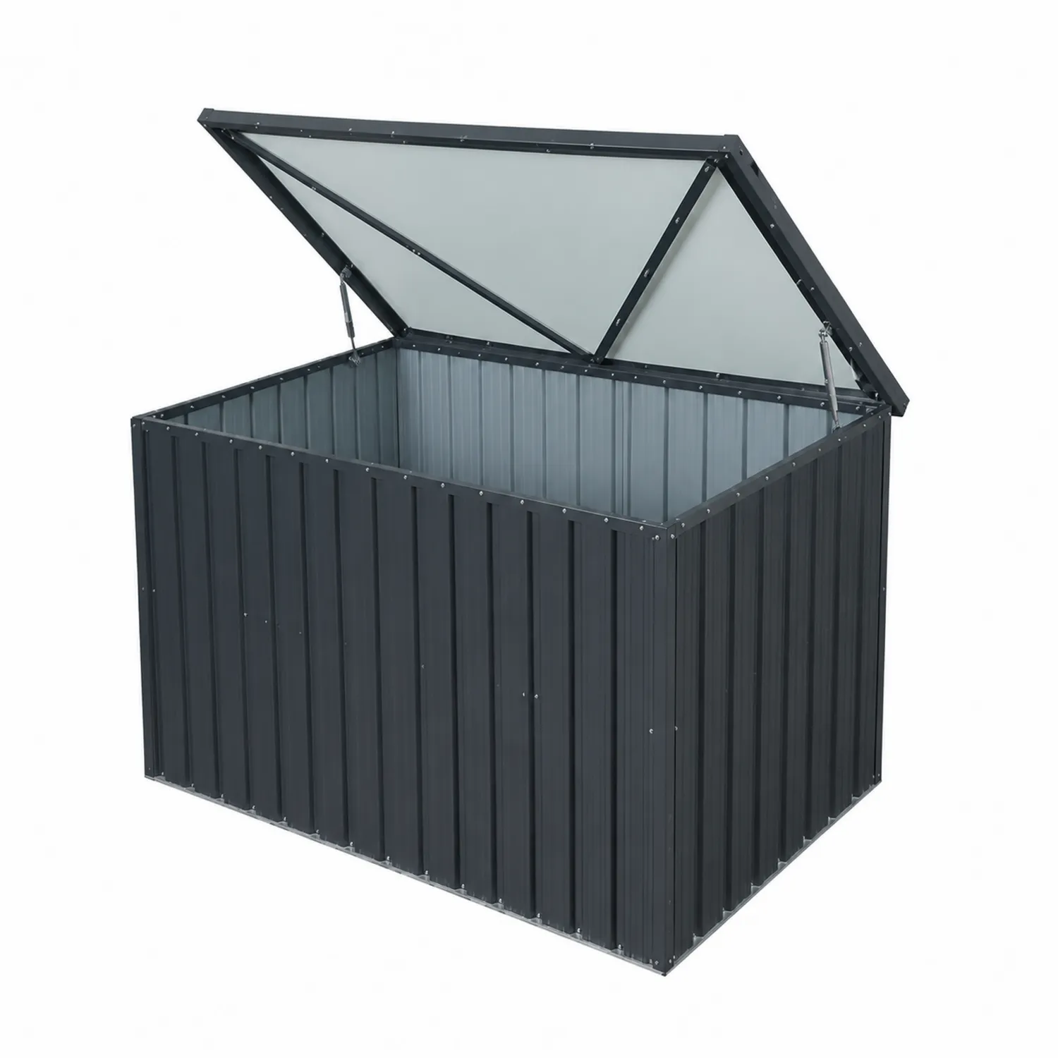 Cofre de almacenaje de metal negro 120x60x80 cm