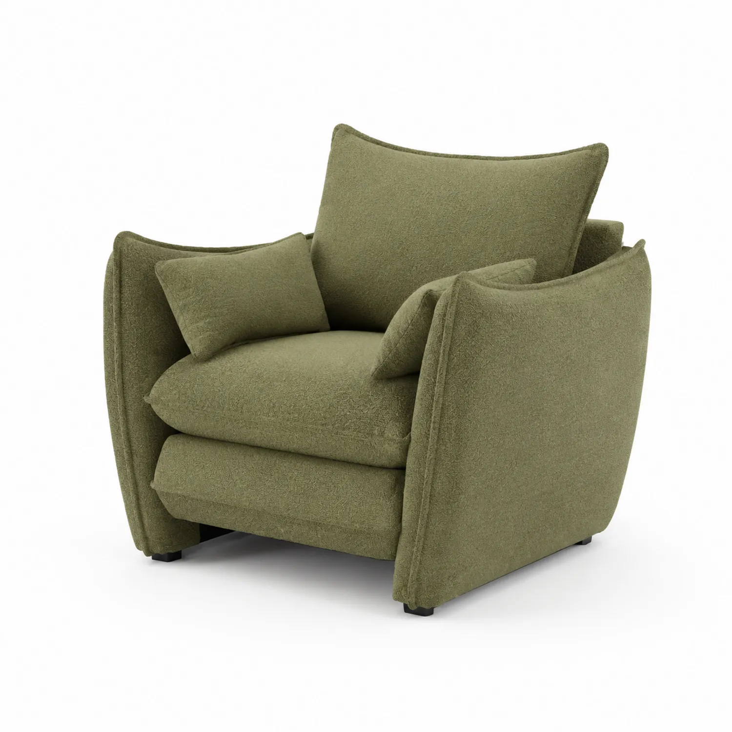 Sillón de tela verde oliva 90x80x85 cm