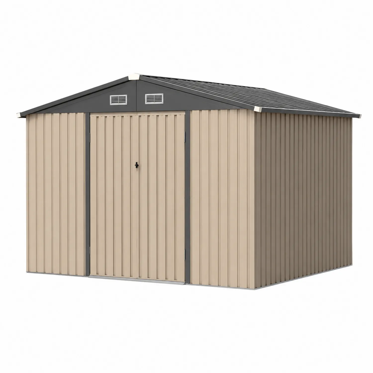 Cobertizo Metálico de Acero Galvanizado Beige 240x302x206 cm