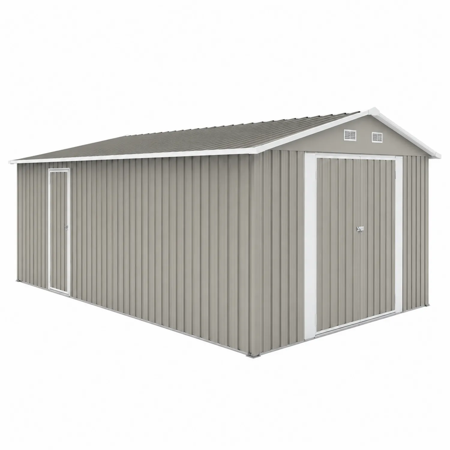 Cobertizo de Acero Galvanizado Gris Oscuro 320x600x215 cm