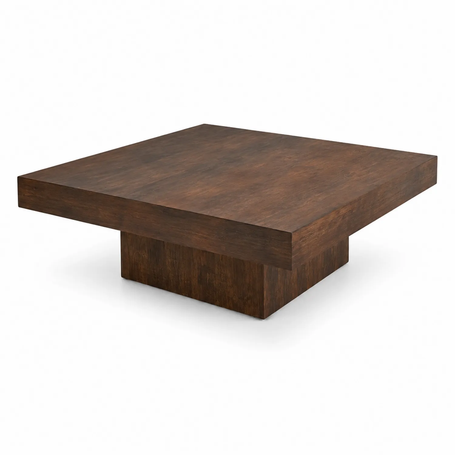 Mesa de centro de madera de roble marrón 100x100x40 cm