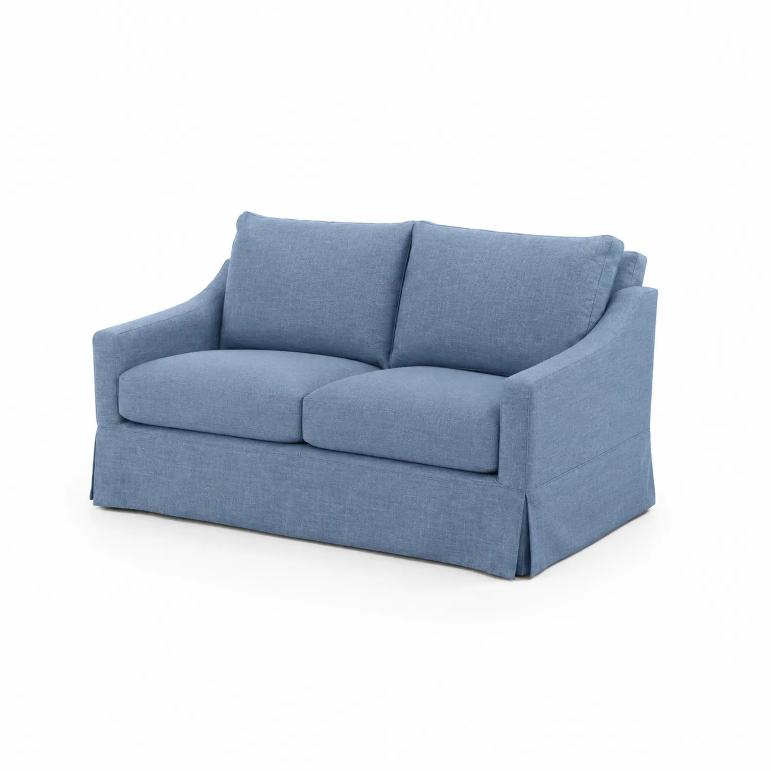 Sofá de lino azul de dos plazas 150 cm