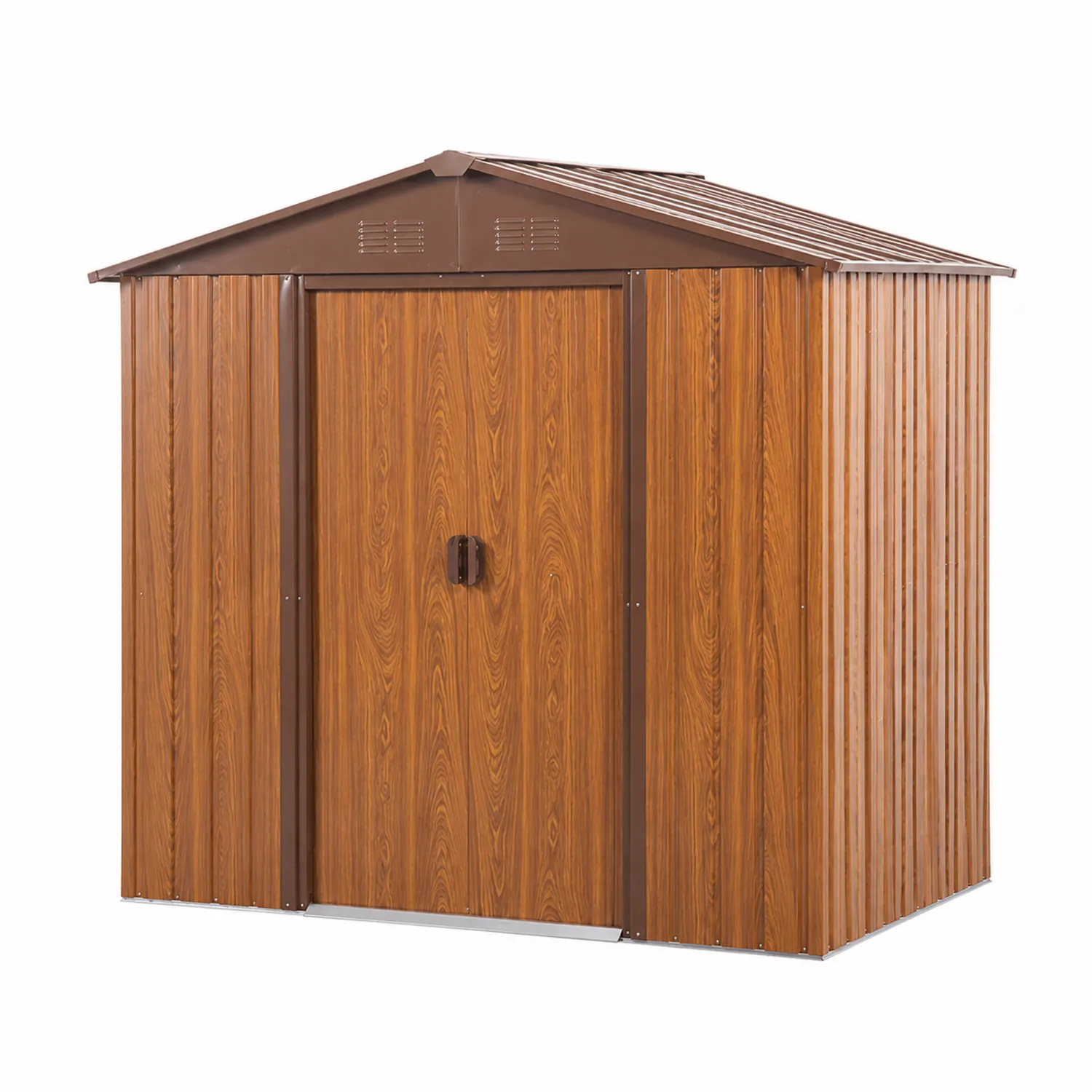 Cobertizo de Acero Galvanizado Marrón 213x130x185 cm