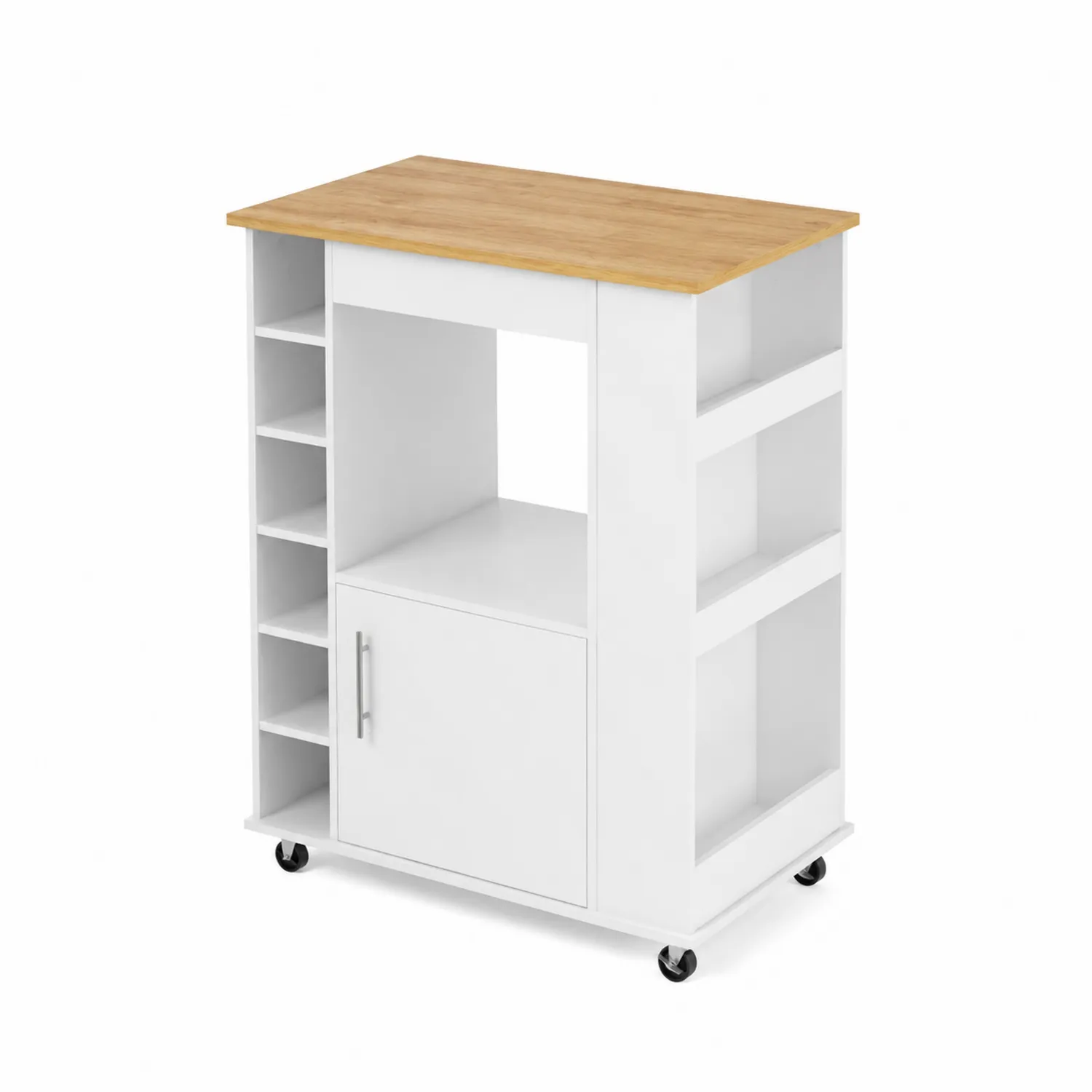 Carrito de cocina MDF con tablero de madera y ruedas