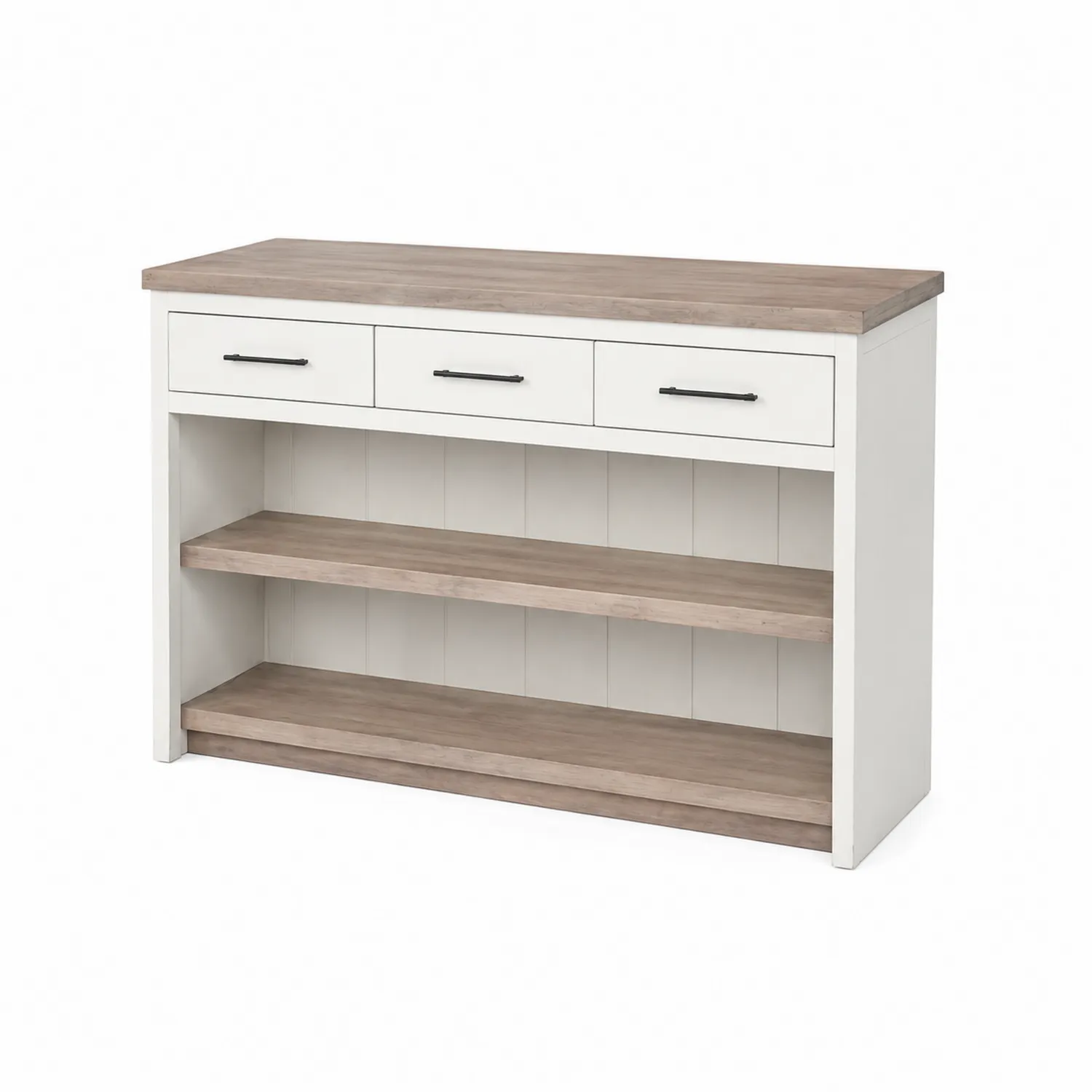 Isla de cocina de MDF y Blanco con Cajones y Estantes