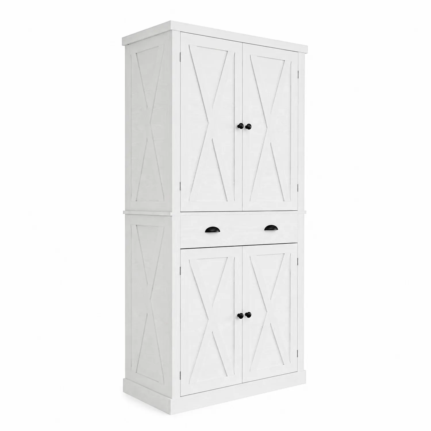 Armario alto de cocina blanco con 4 puertas y 1 cajón, madera aglomerada
