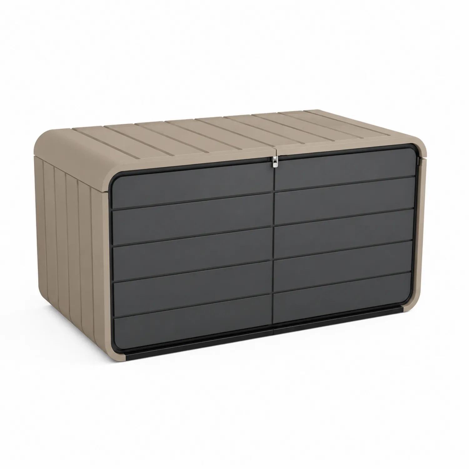 Caja de almacenamiento de plástico HDPE para exterior Beige y Gris