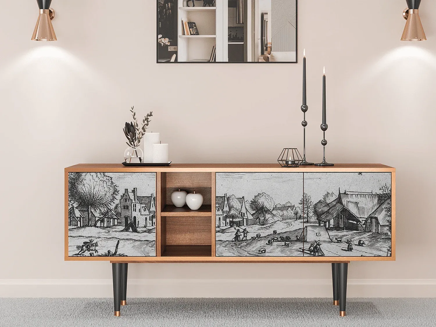Wohnzimmer und Flur,Wohnzimmermöbel,TV-Board-COZYELUME